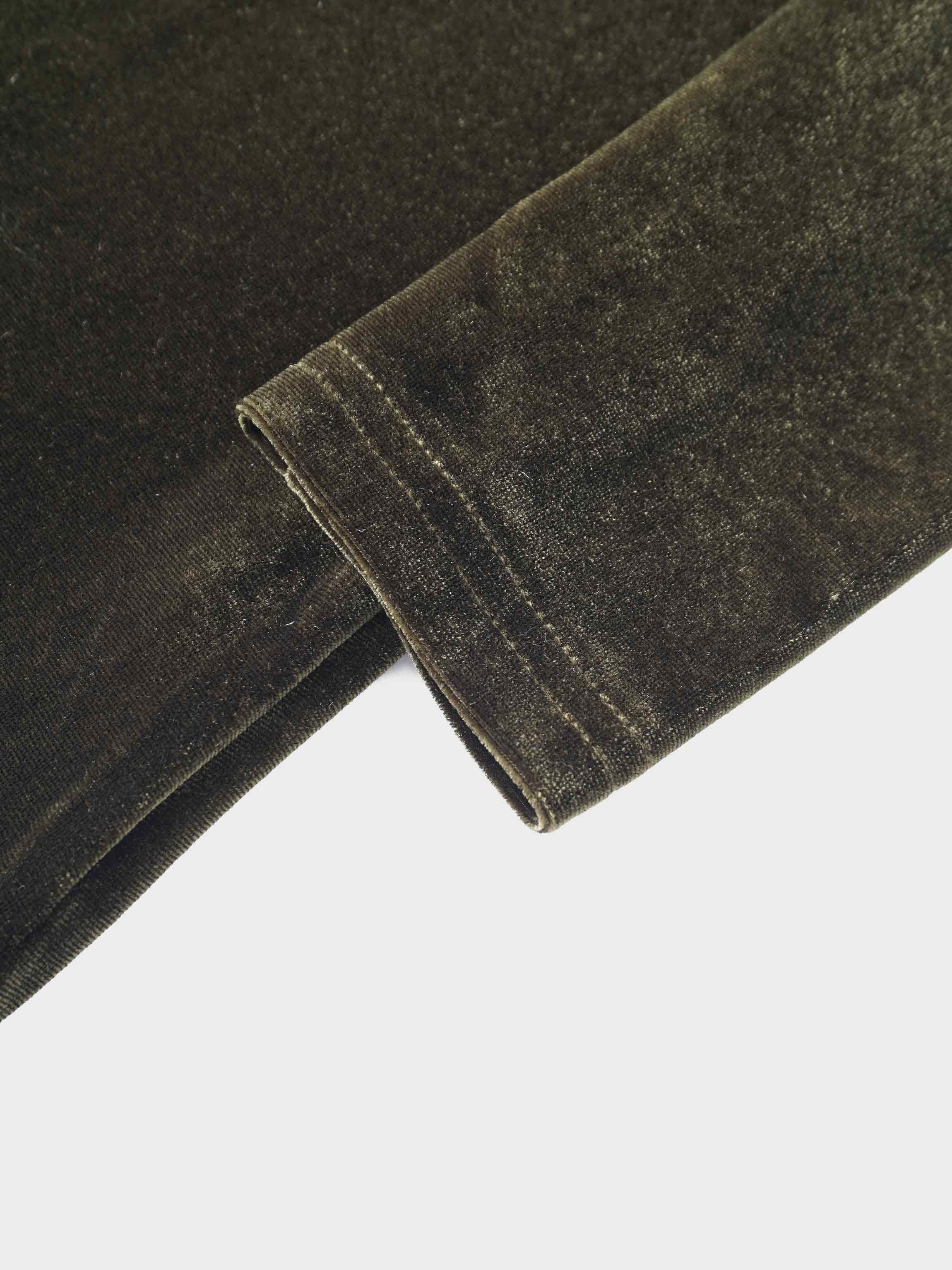 Velour Mock Neck Turtleneck-Green