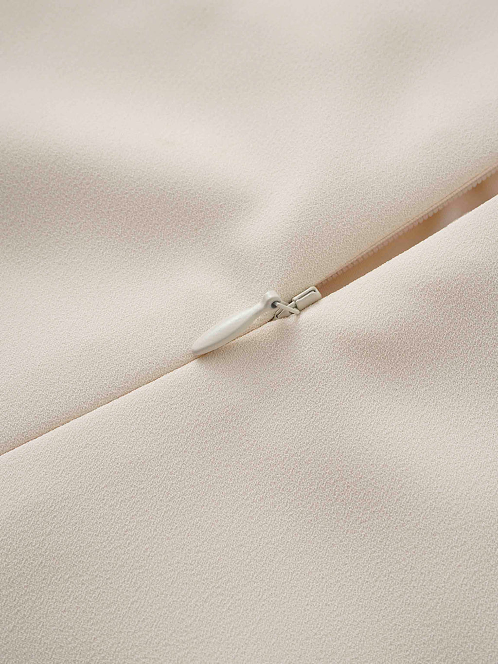 Faux Satin Crew Neck Slip Dress-White