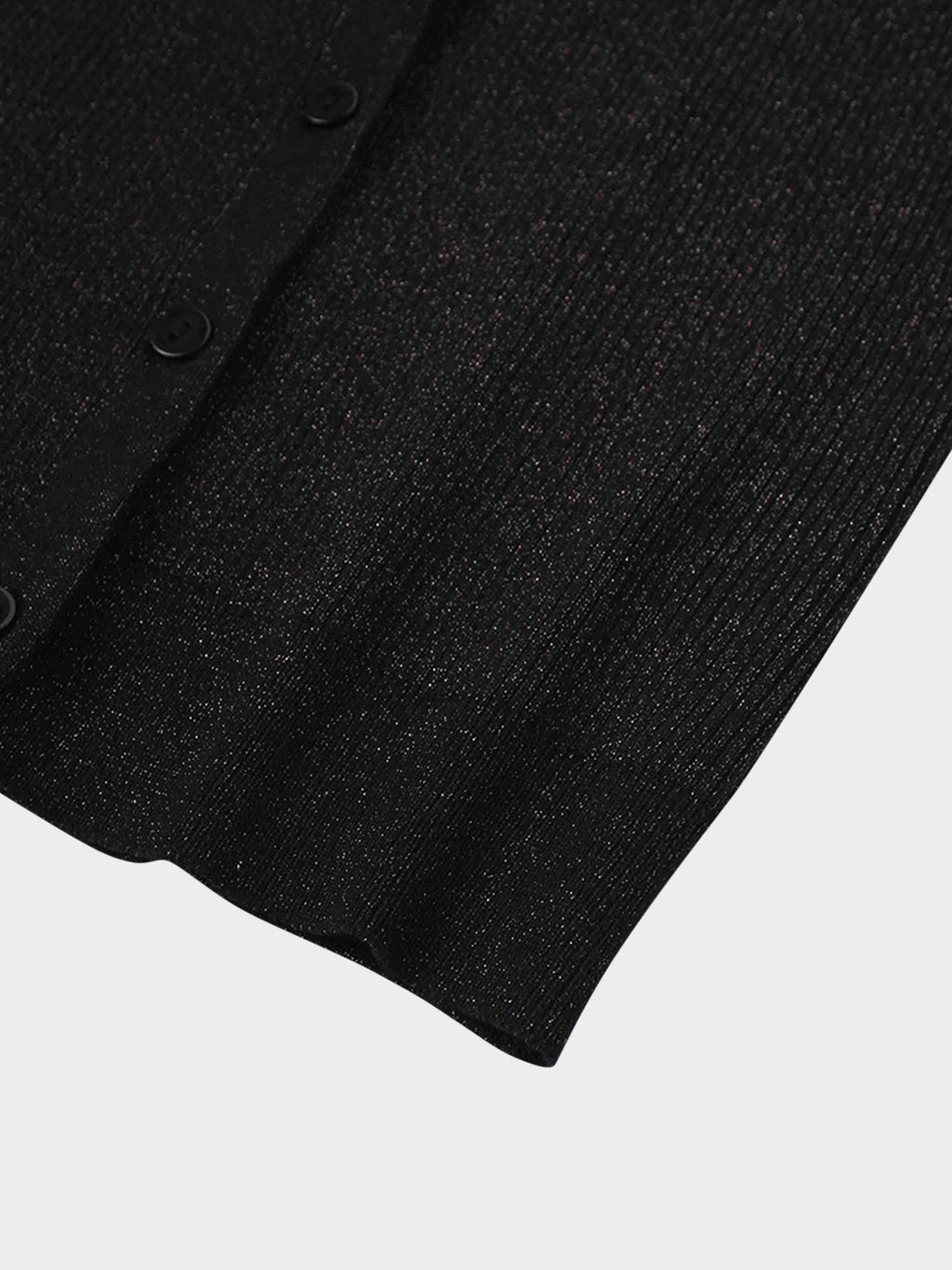 Lurex Ribbed Sweater-Black