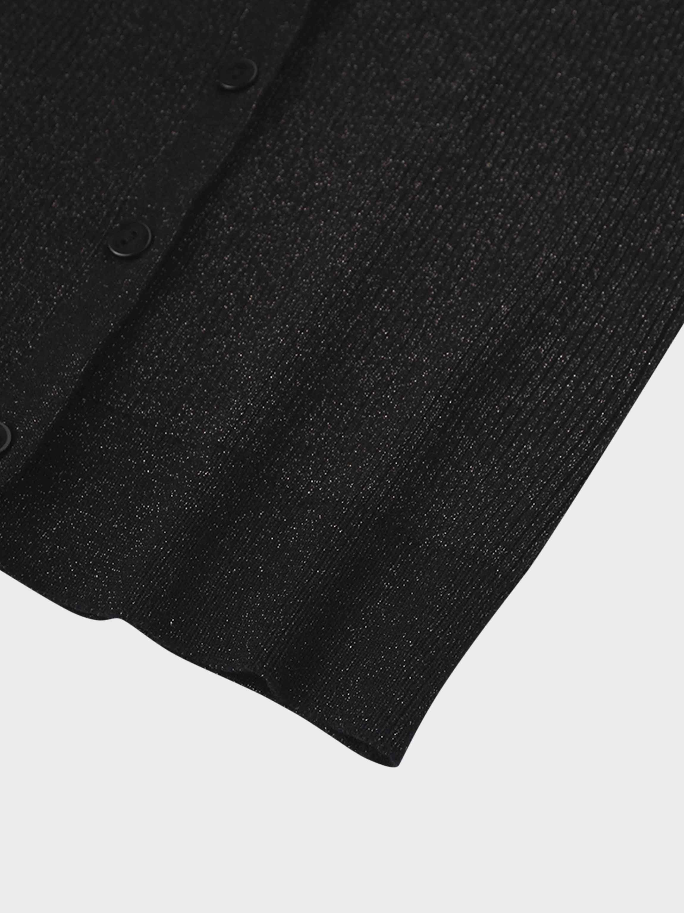 Lurex Ribbed Sweater-Black