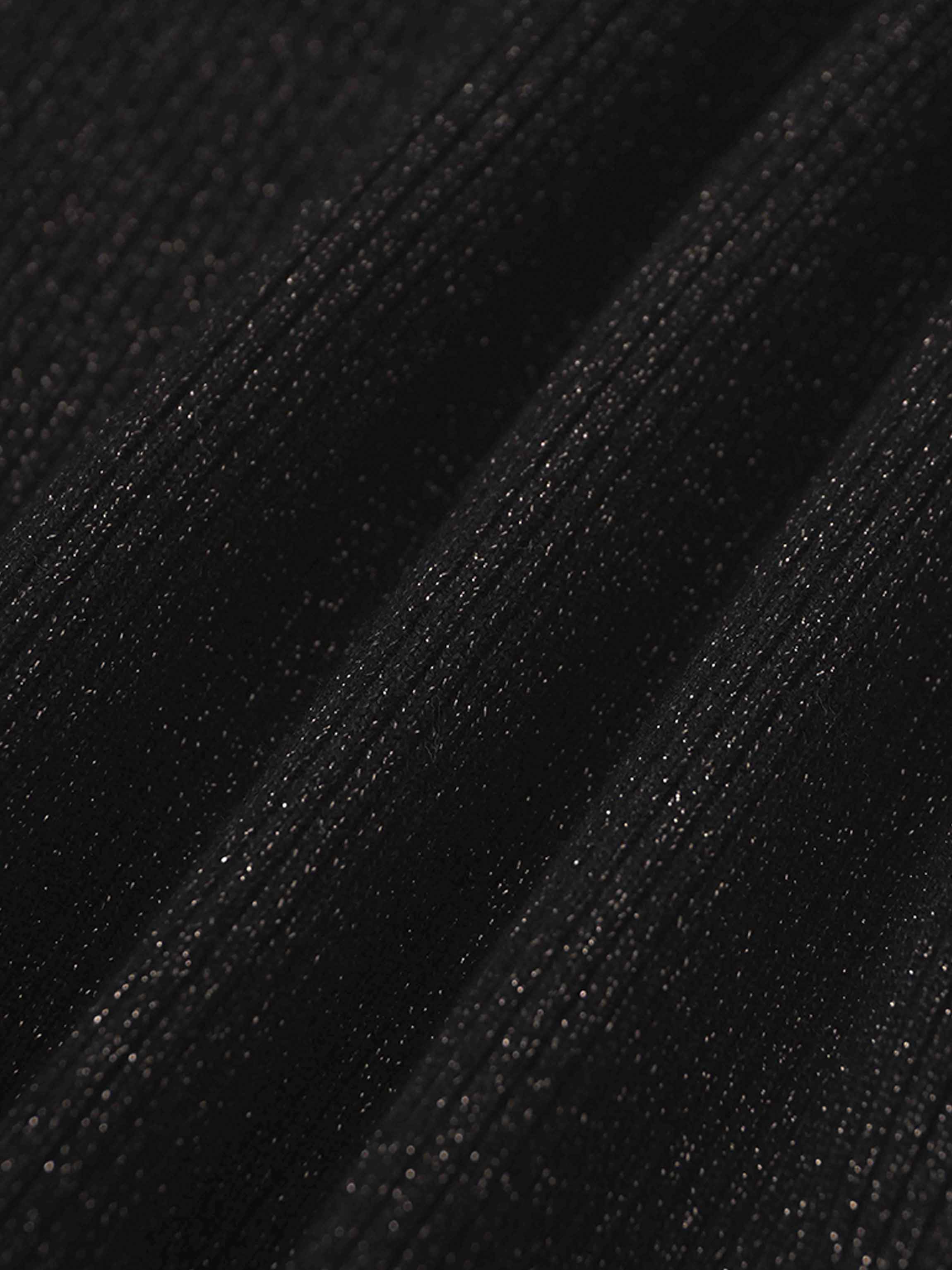 Lurex Ribbed Sweater-Black