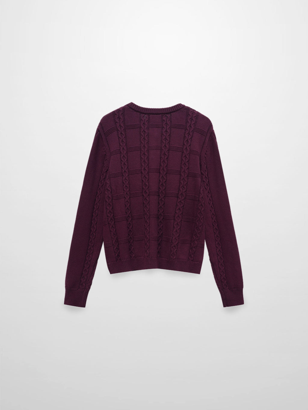 Cable Design Cardigan-Burgundy