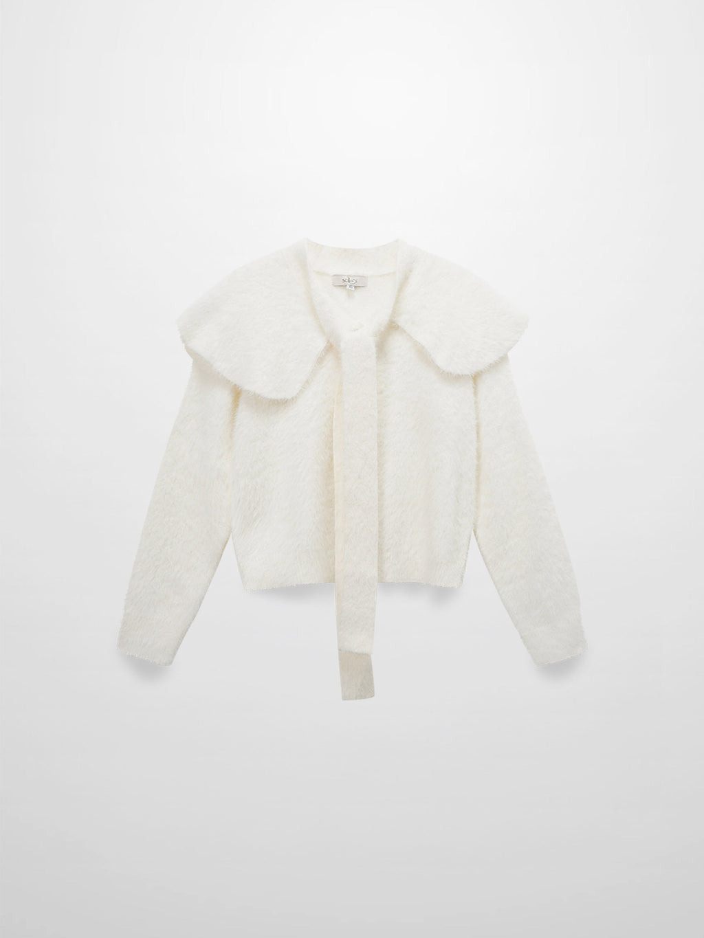 Mohair Shawl Collar Cardigan-Cream