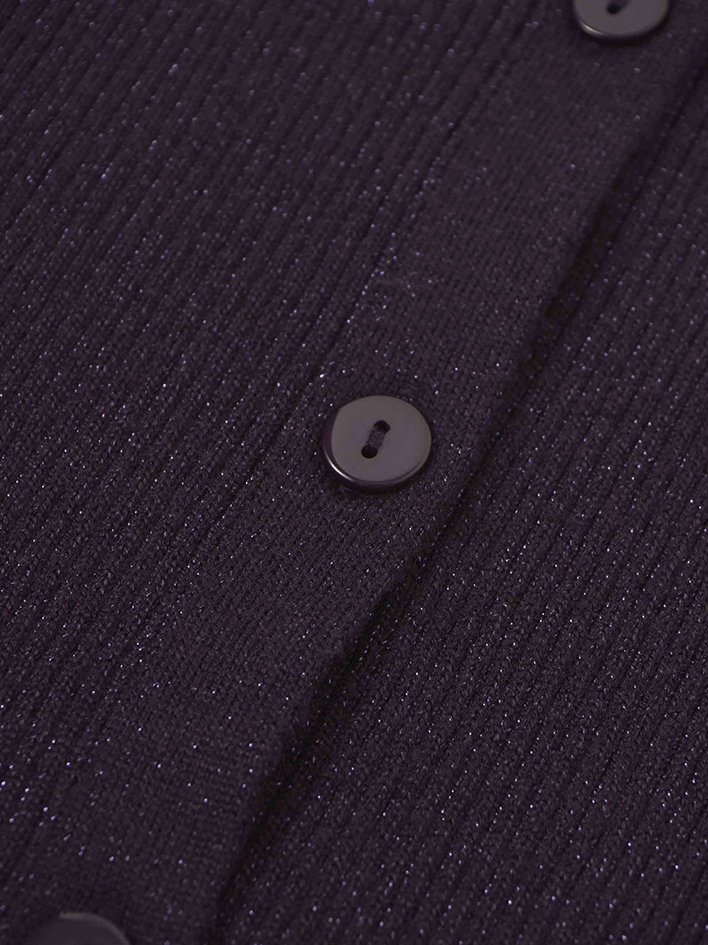 Lurex Ribbed Sweater-Purple