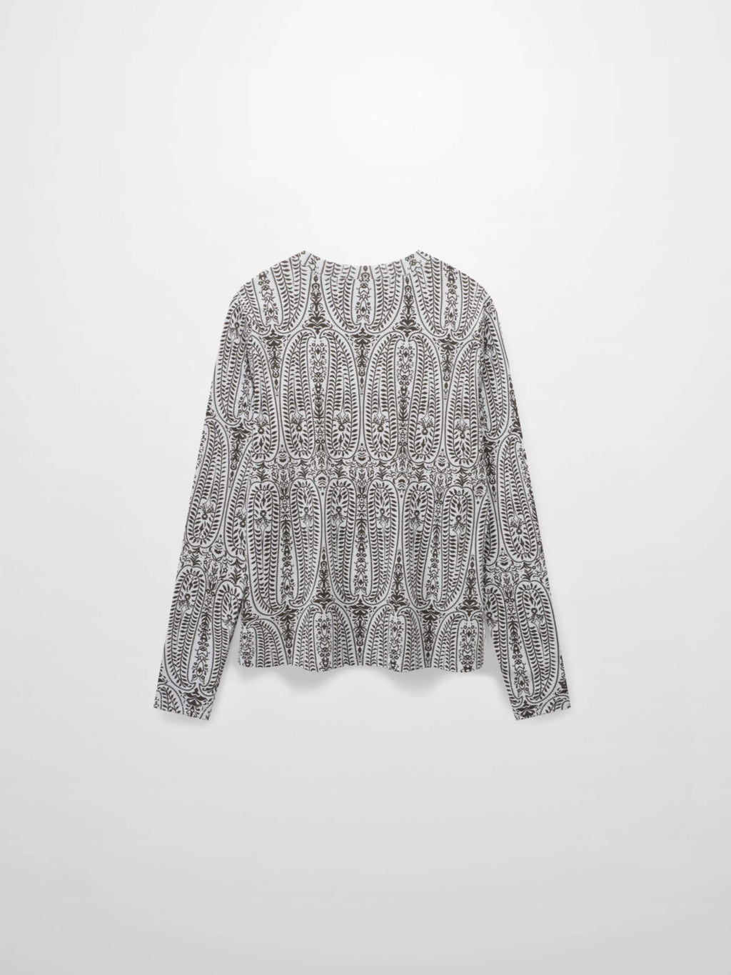 Basic Printed T-shirt-Paisley Vines Brown