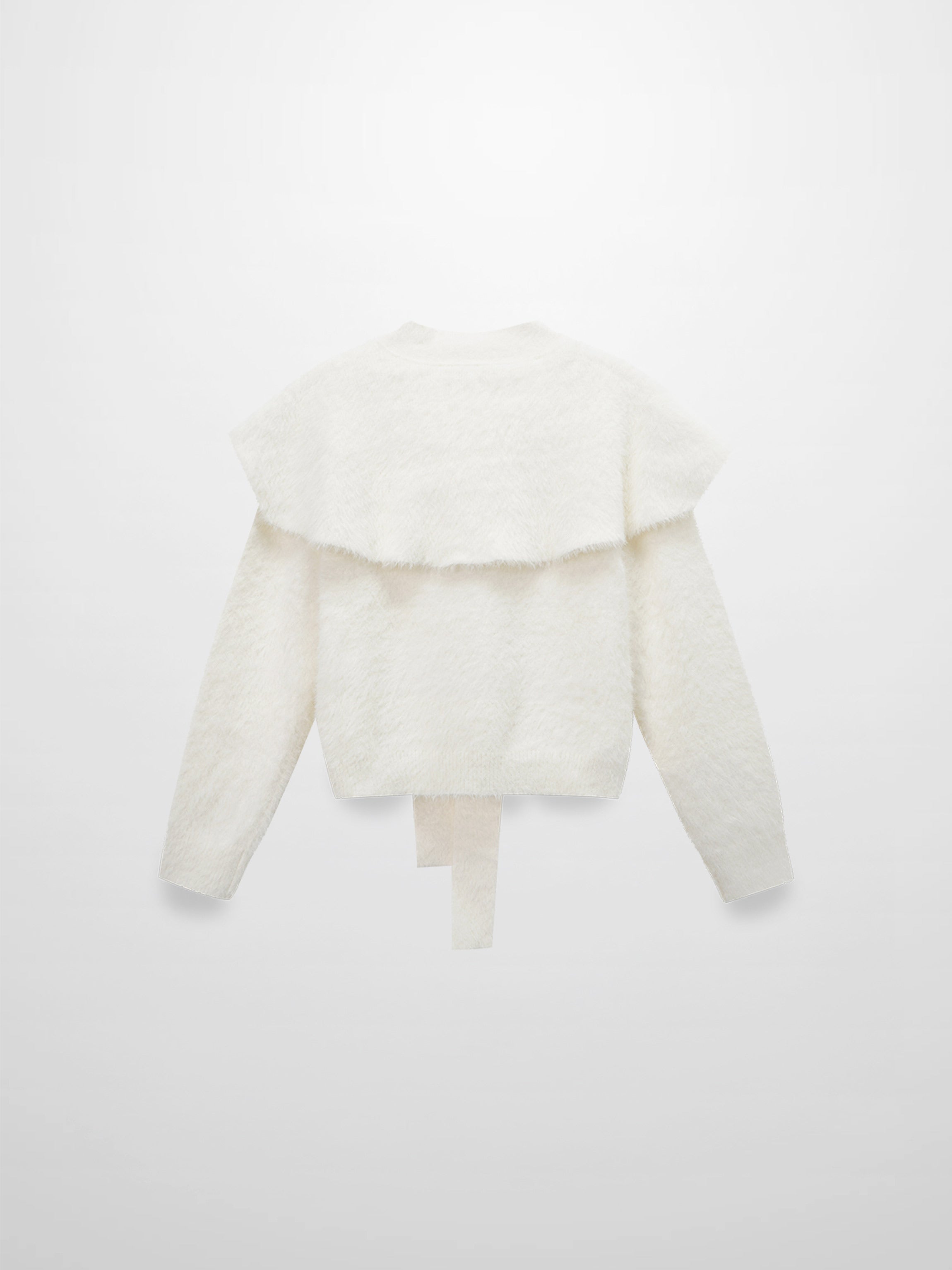 Mohair Shawl Collar Cardigan-Cream