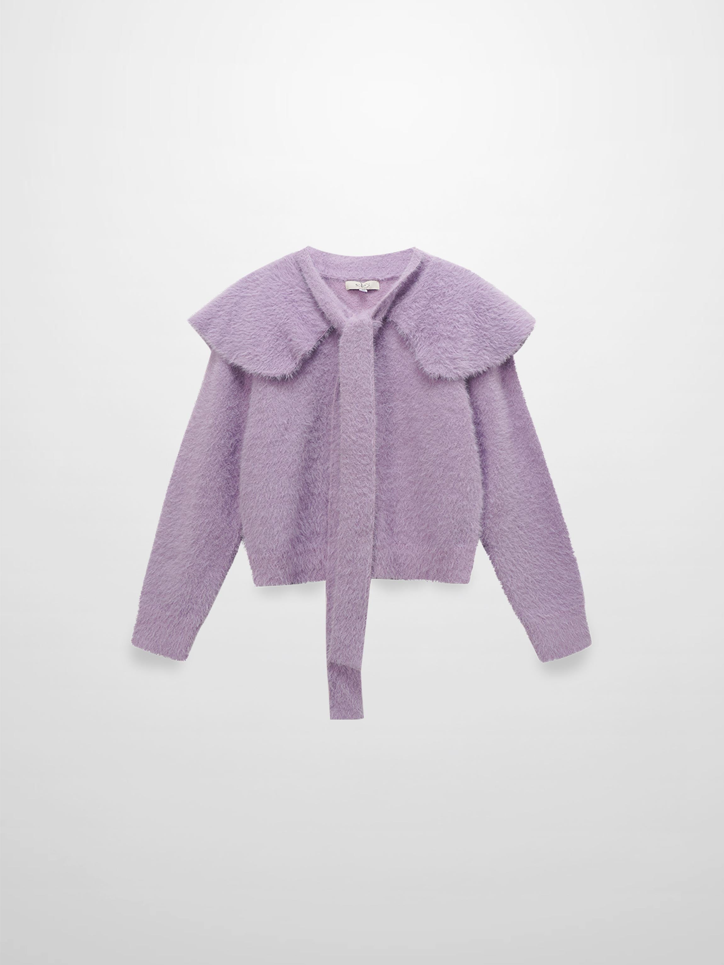 Mohair Shawl Collar Cardigan-Lavander