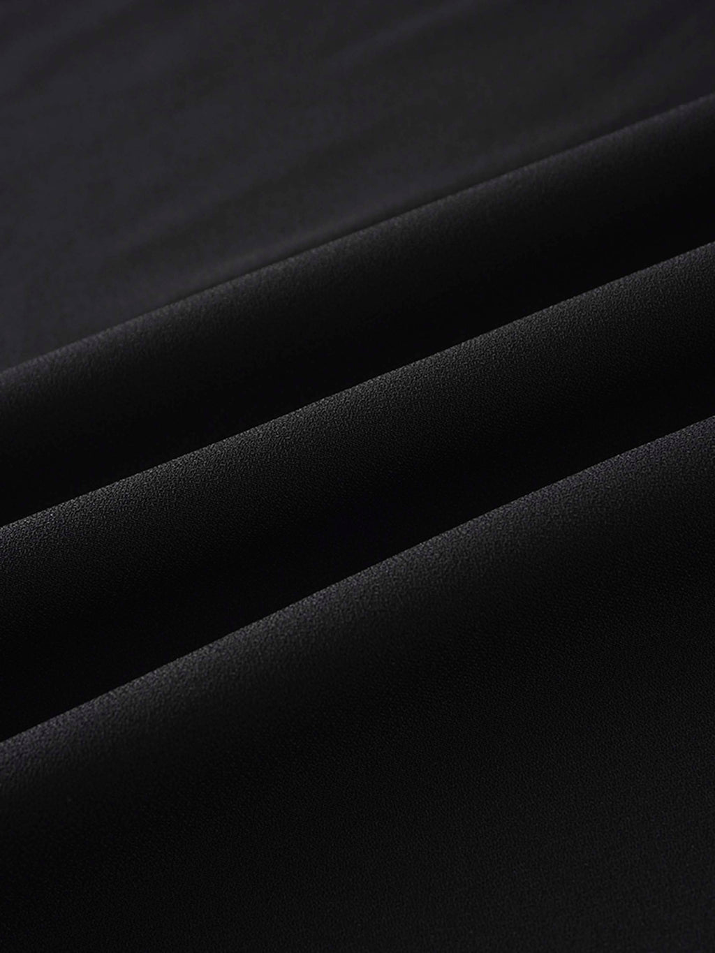 Faux Satin Crew Neck Slip Dress-Black