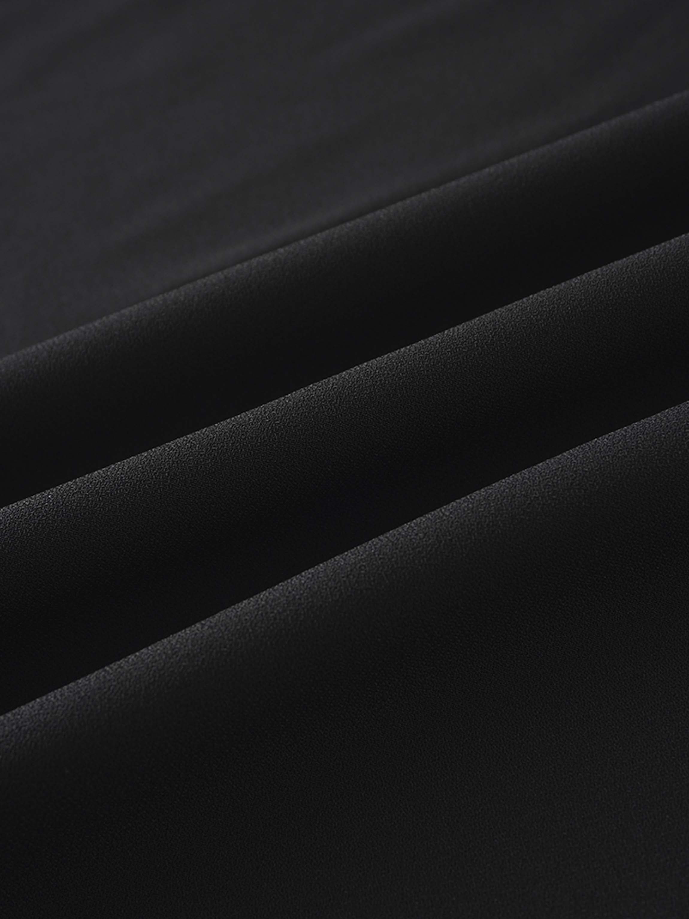 Faux Satin Crew Neck Slip Dress-Black