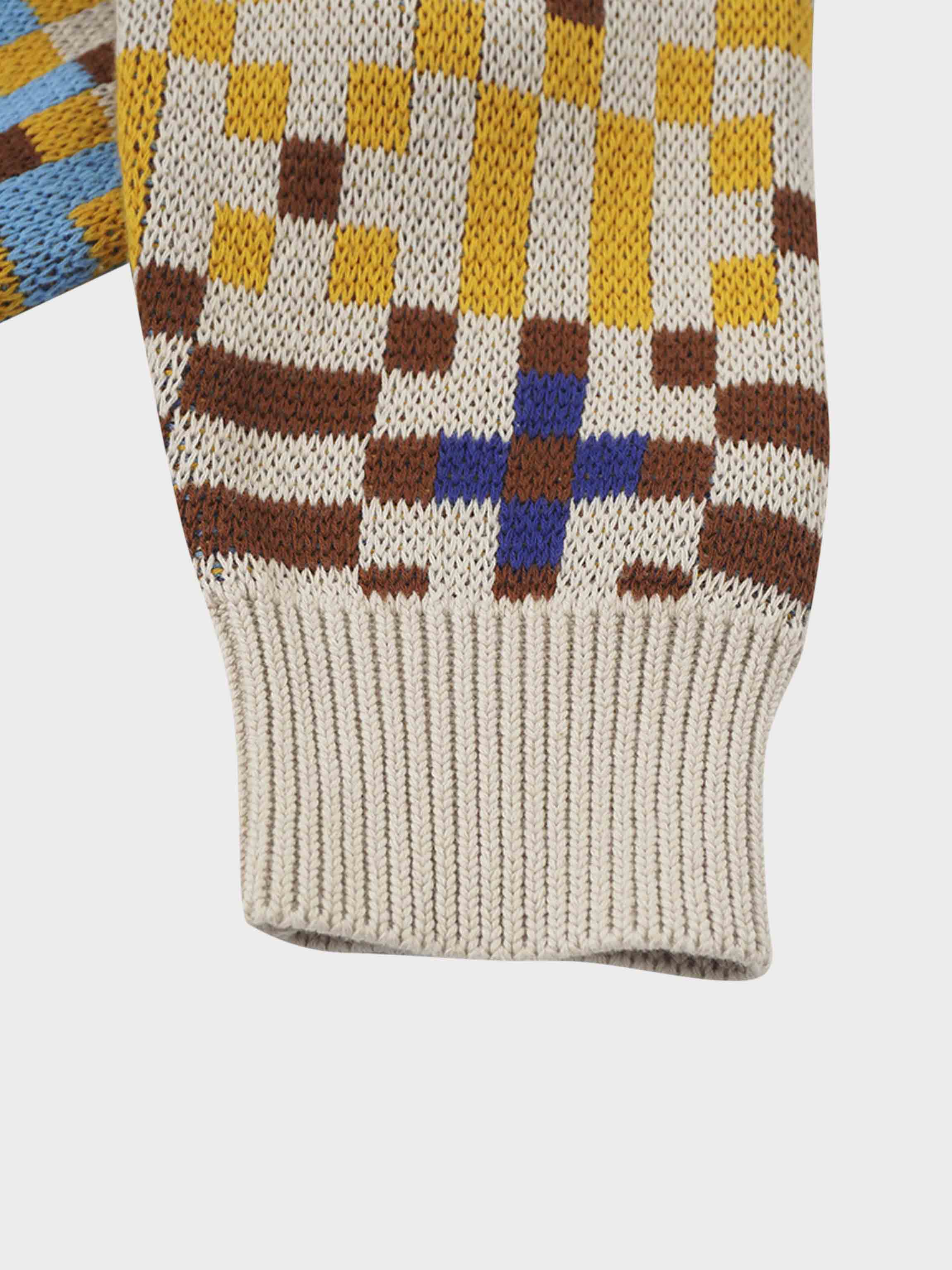 Geometric Design Sweater-Brown