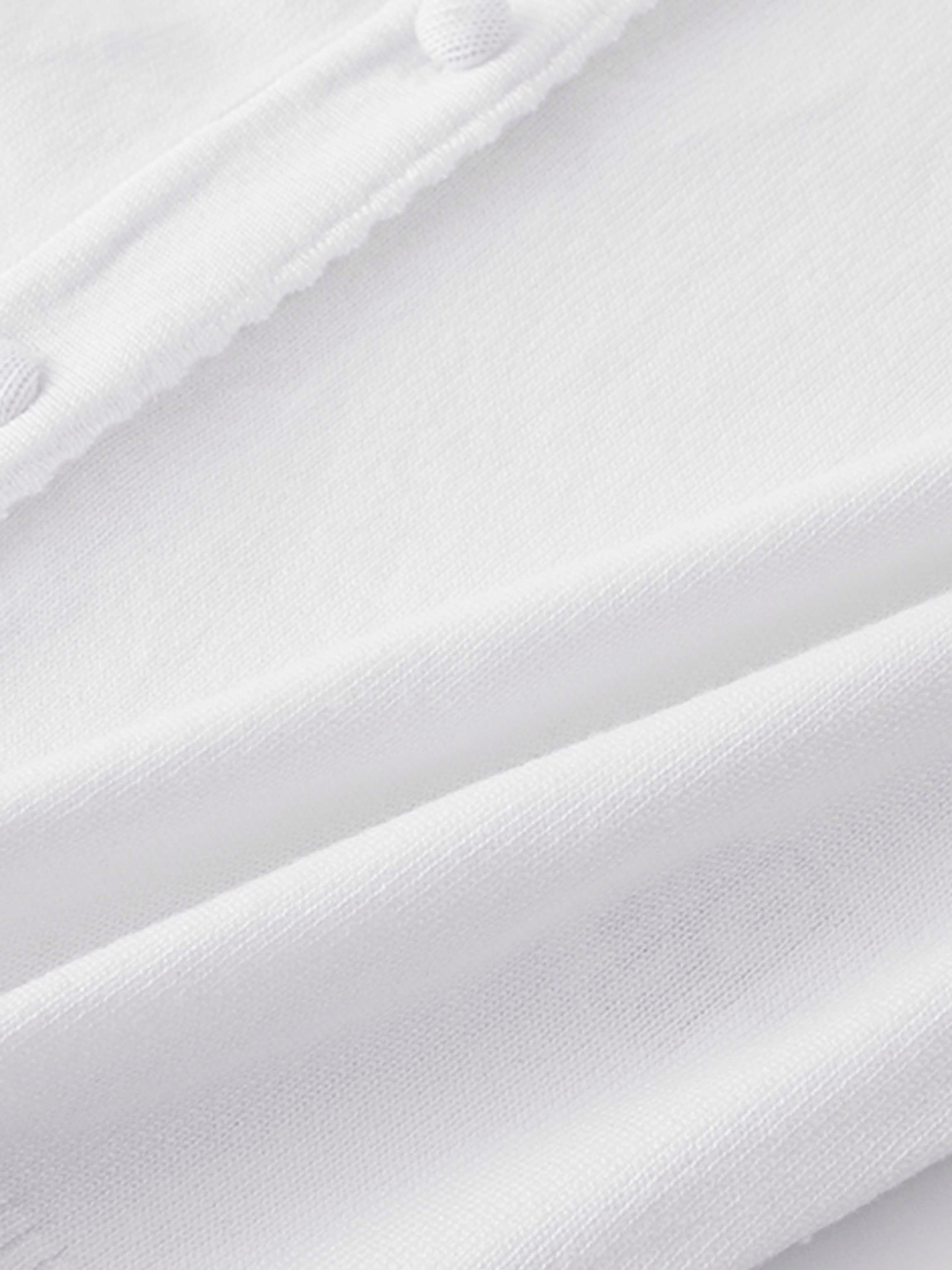 Trim Detail Crew Crop Cardigan-White