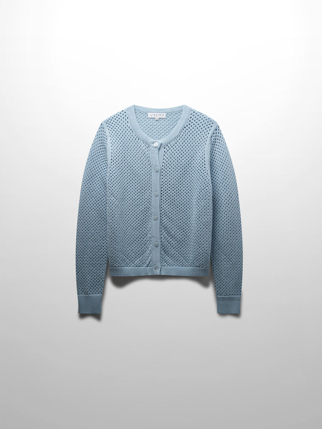 Crochet Knit Button Down Cardigan-Light Blue