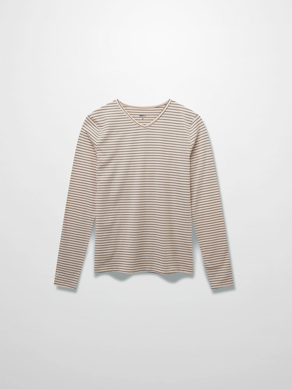 Flat Striped High V Long Sleeve-Pink/Green