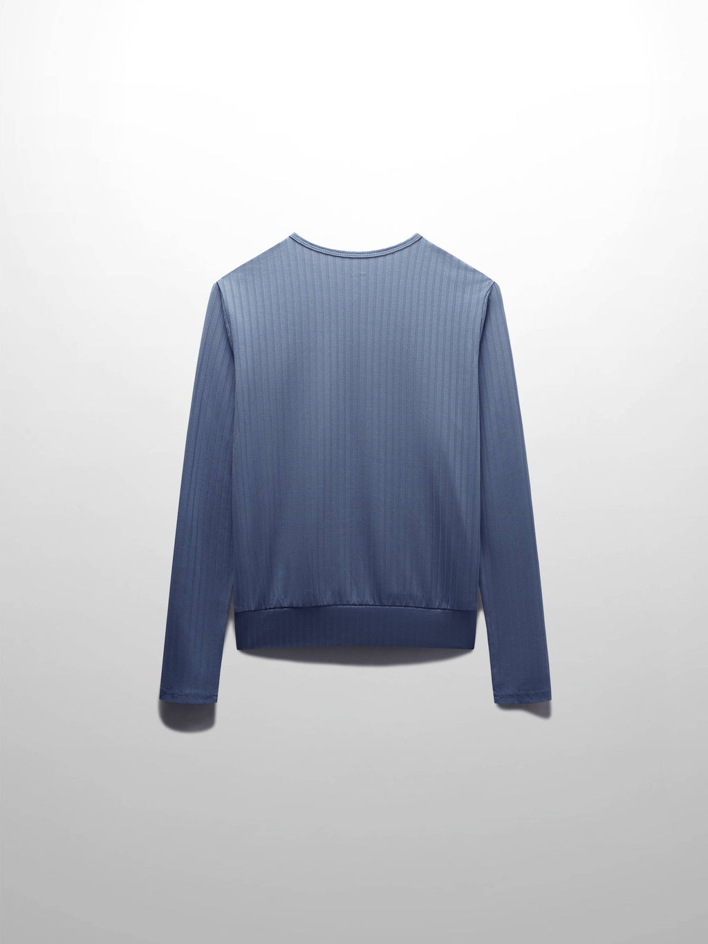 Ribbed High V Bomber-Denim Blue