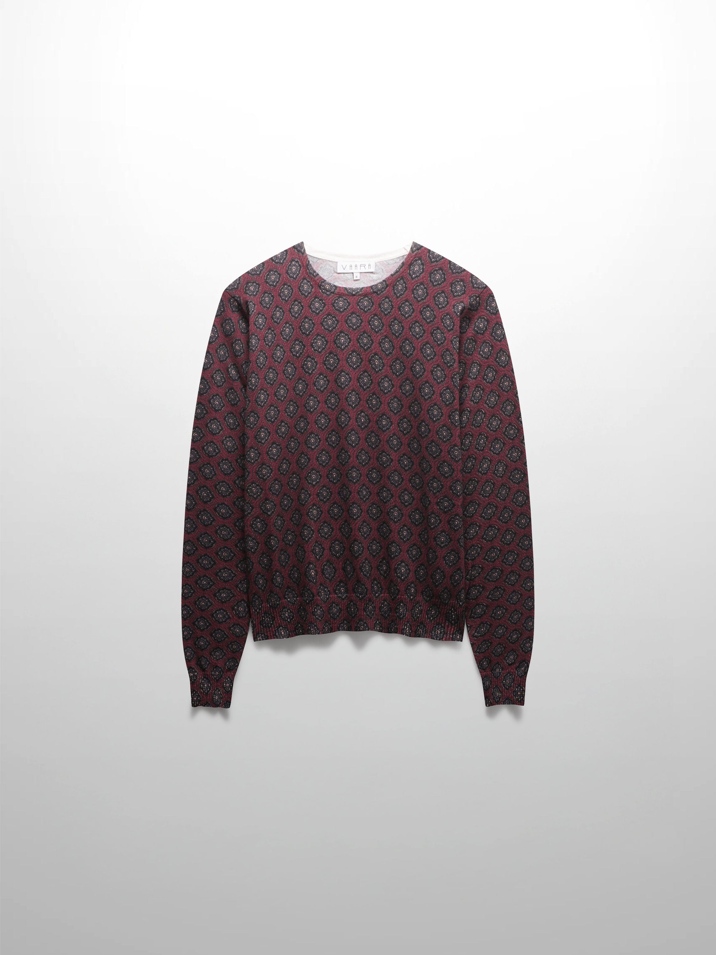 Printed Sweater-Burgundy Medallion