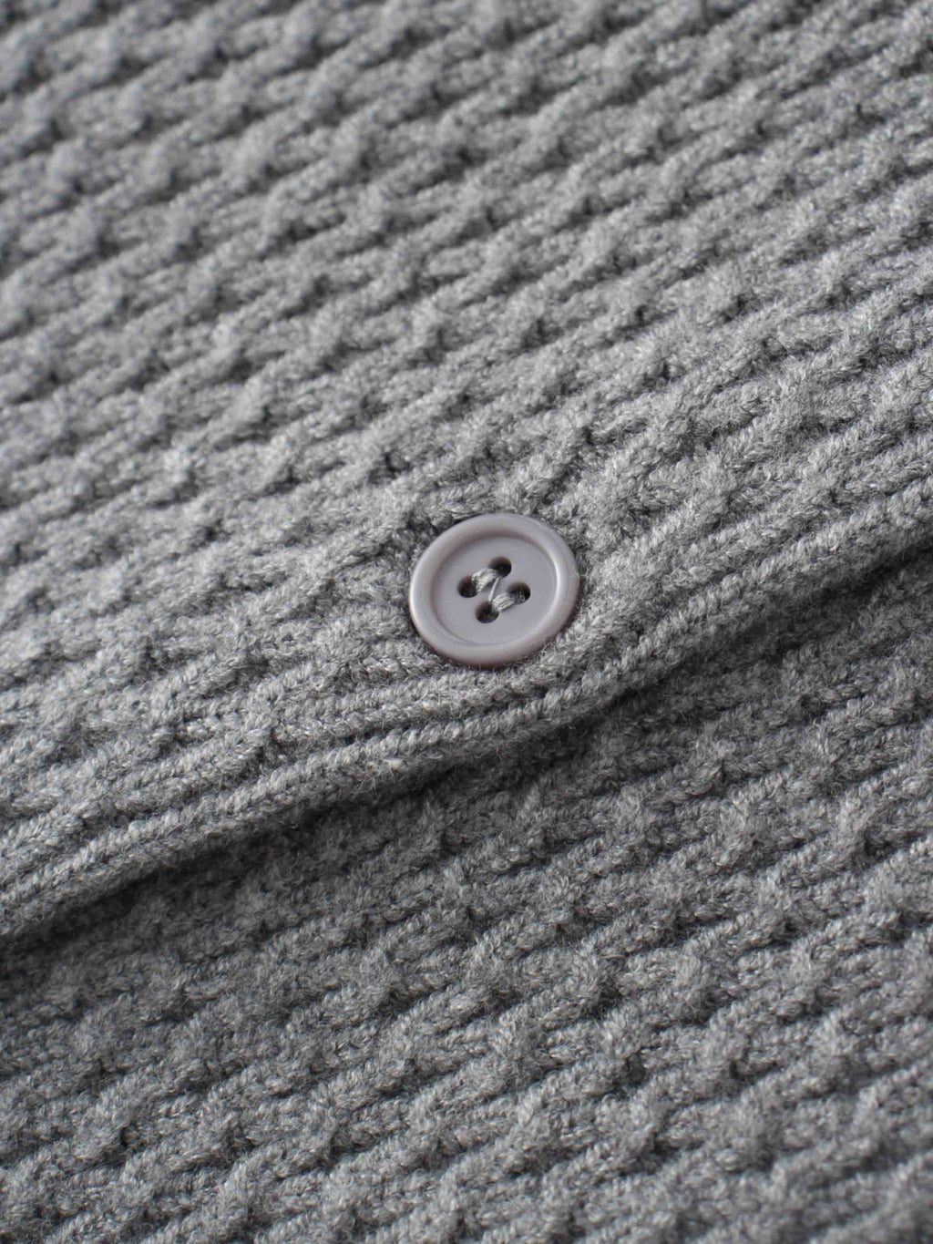 Textured Crew Cardigan-Grey