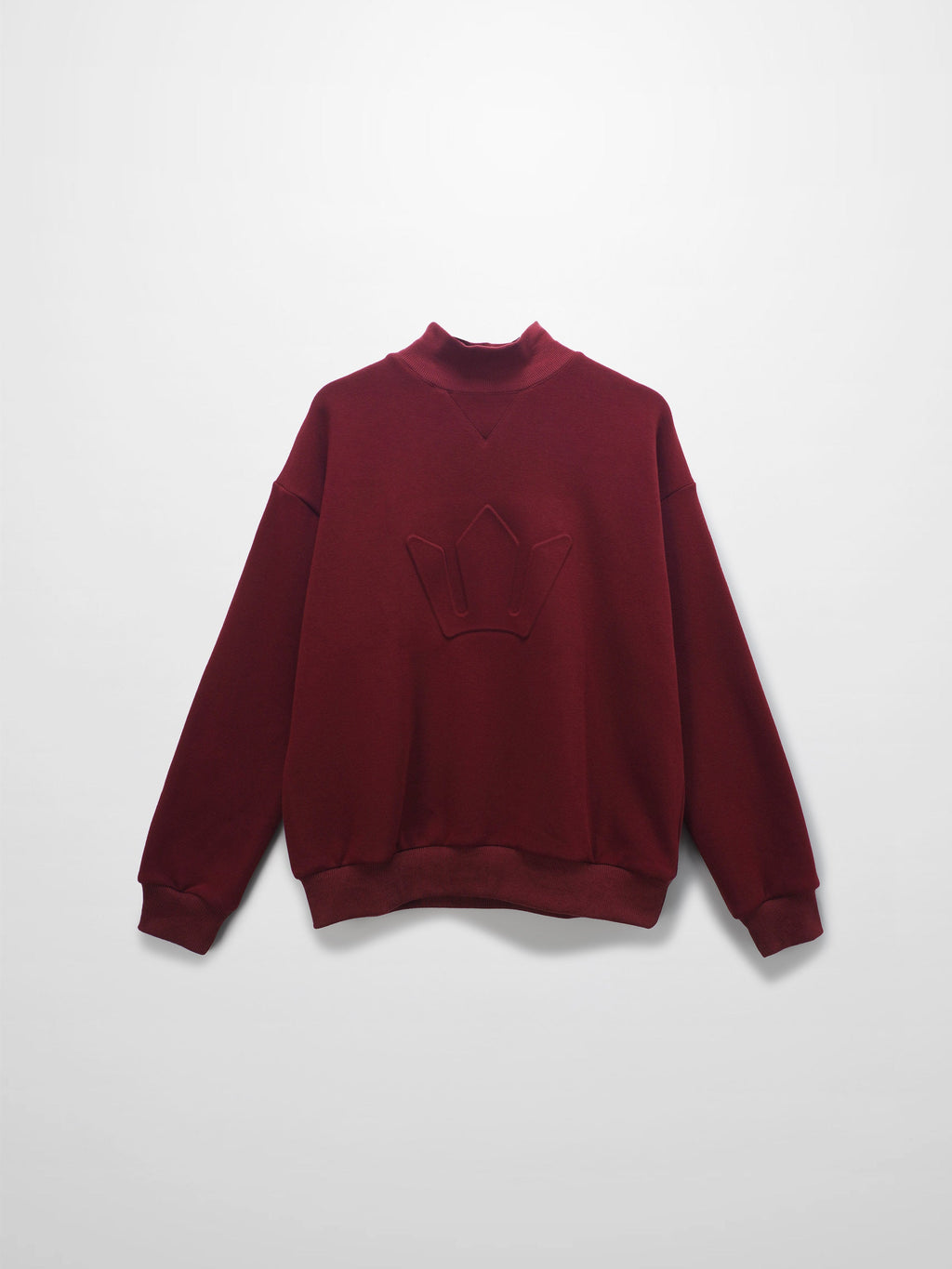 Embossed Crown Sweatshirt-Burgundy