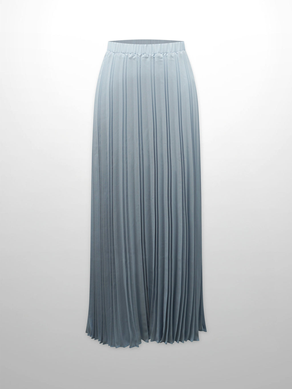 Crepe Pleated Maxi Skirt-Light Blue