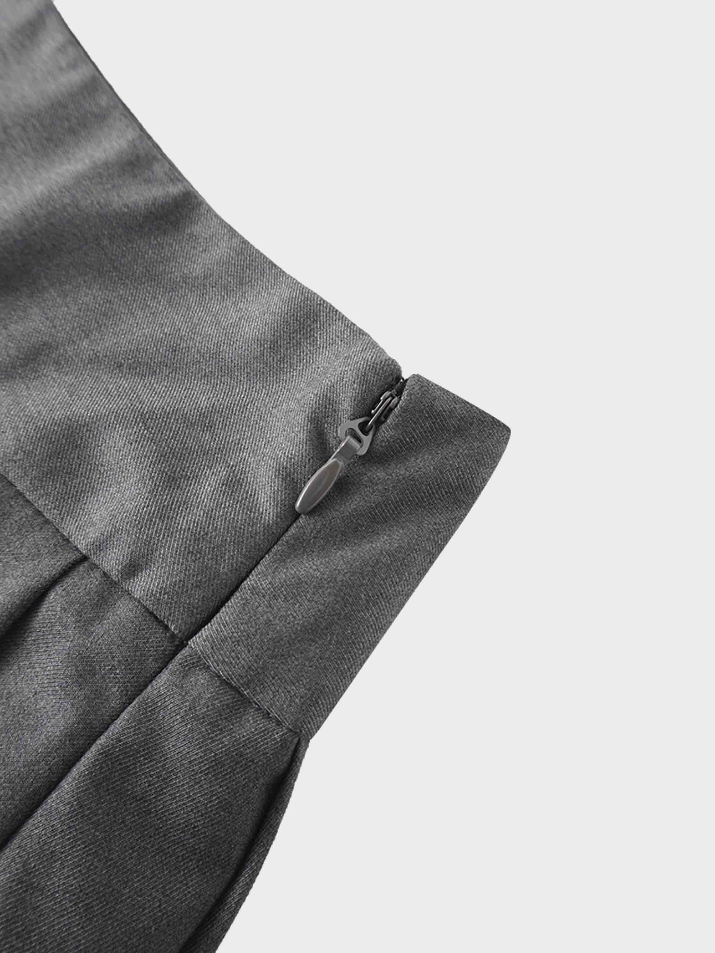 Yoke Pleated Skirt-Grey