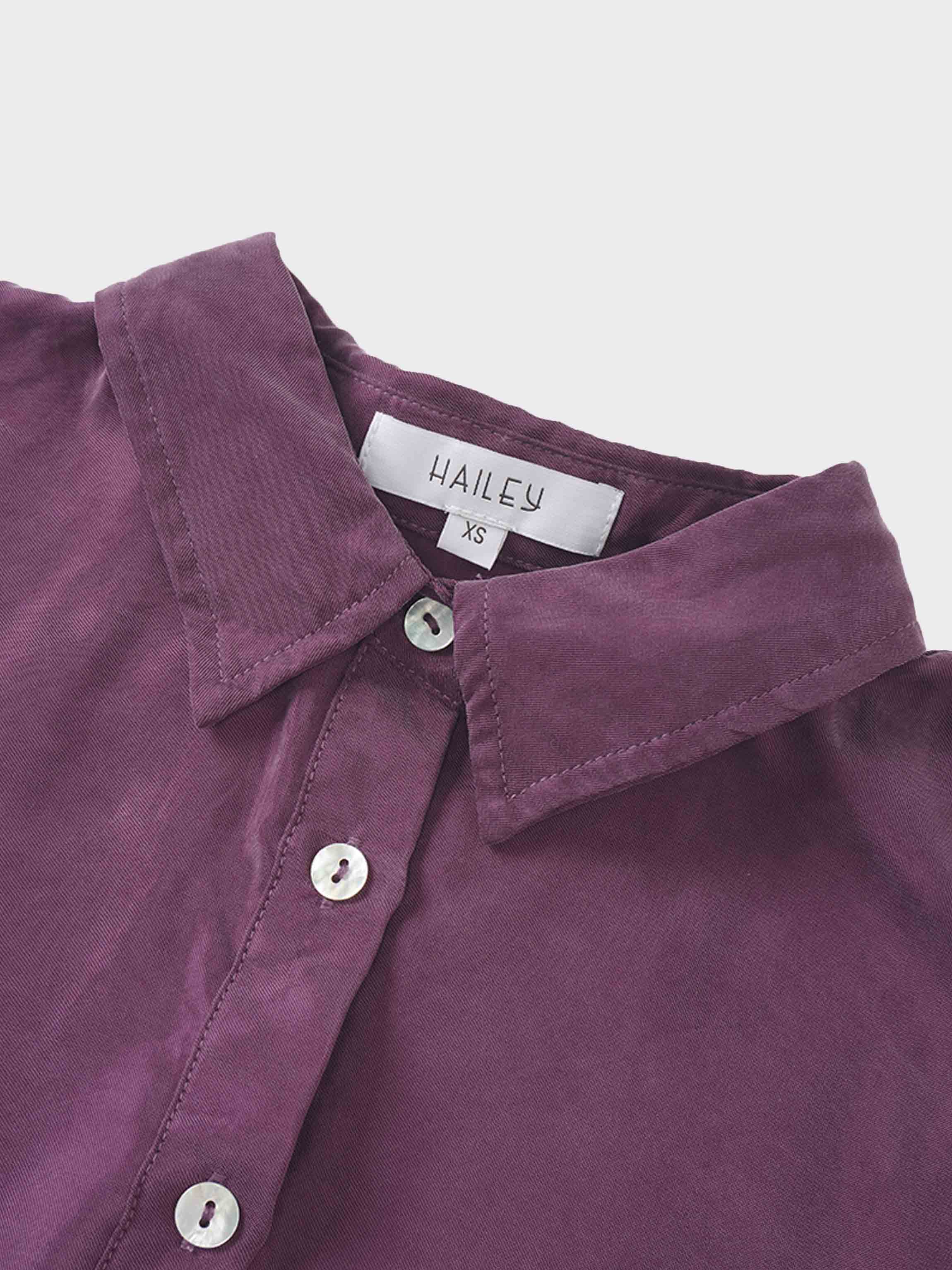 Dolman Sleeve Cupro Blouse-Eggplant