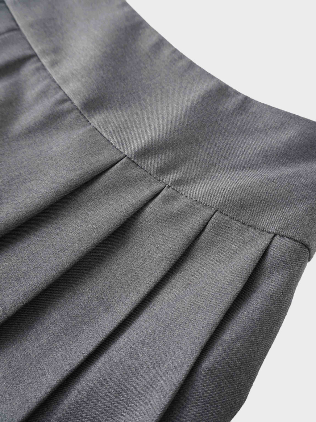 Yoke Pleated Skirt-Grey