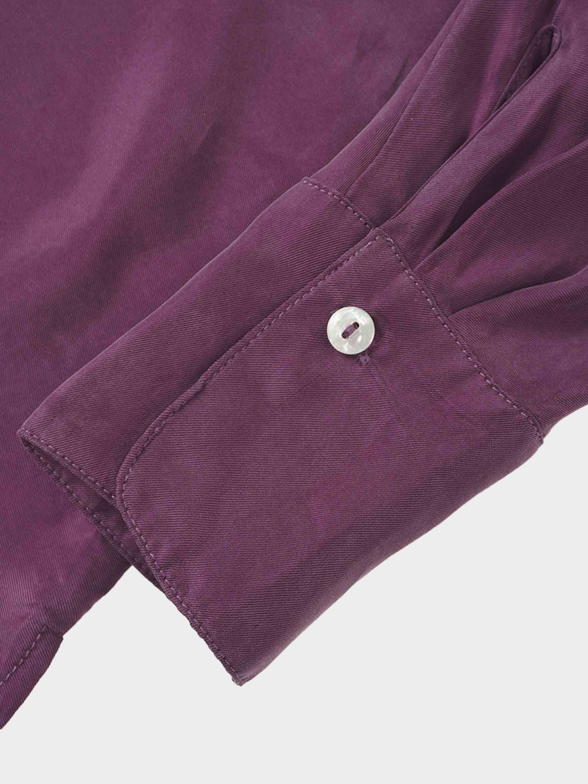 Dolman Sleeve Cupro Blouse-Eggplant