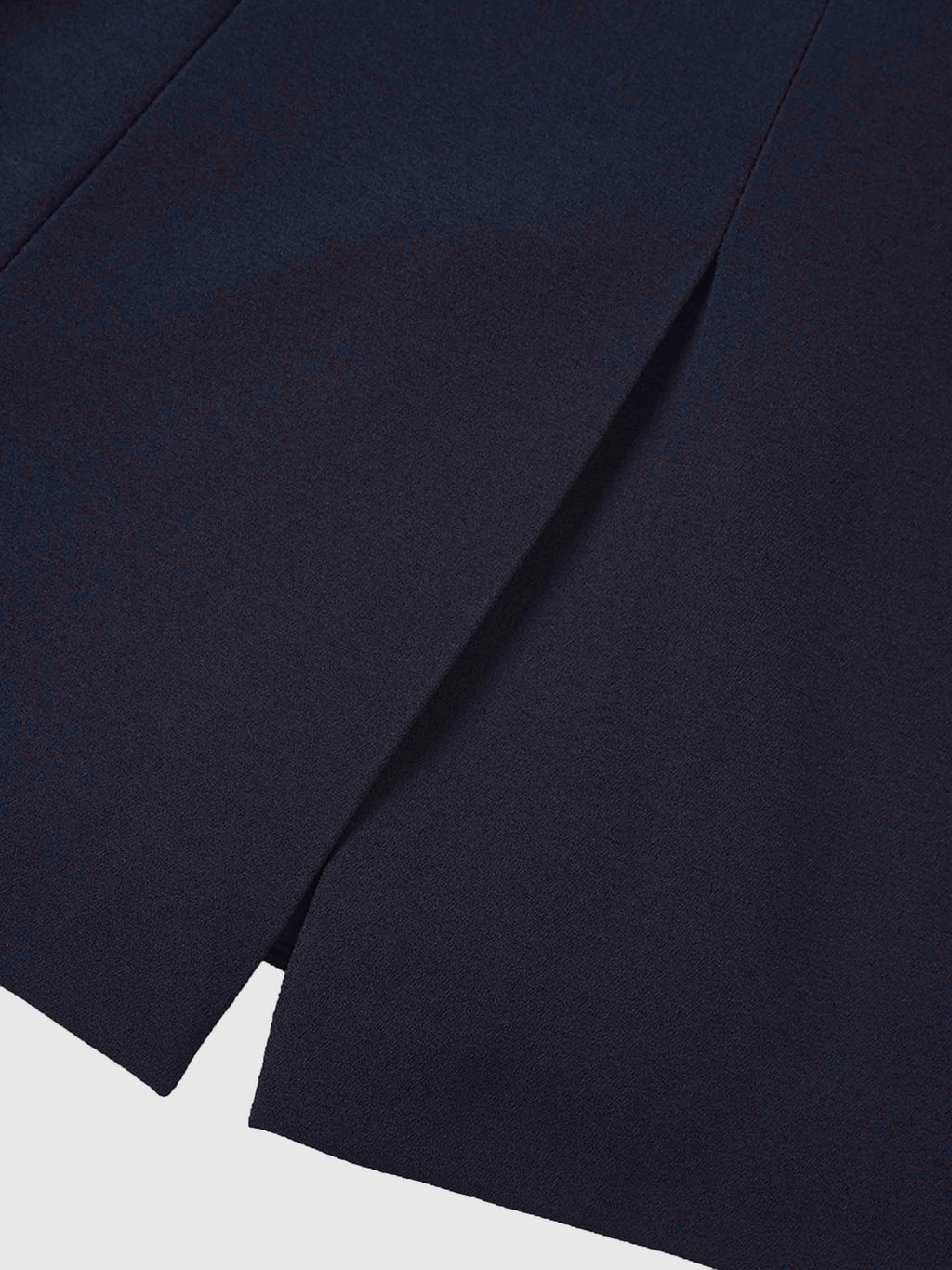 Embroidered Belted Blazer-Navy