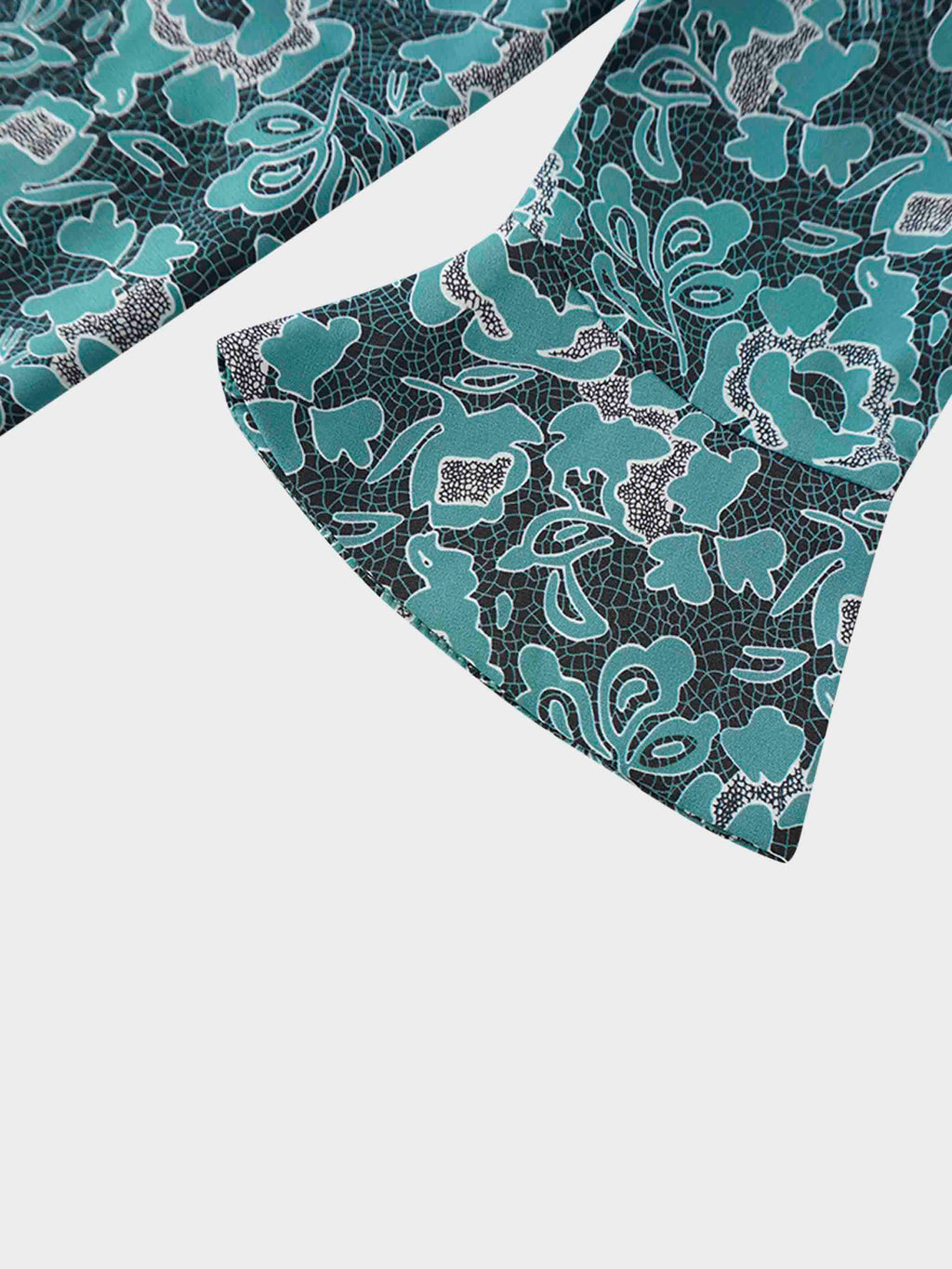 Front Shirred Shirtdress-Teal Floral