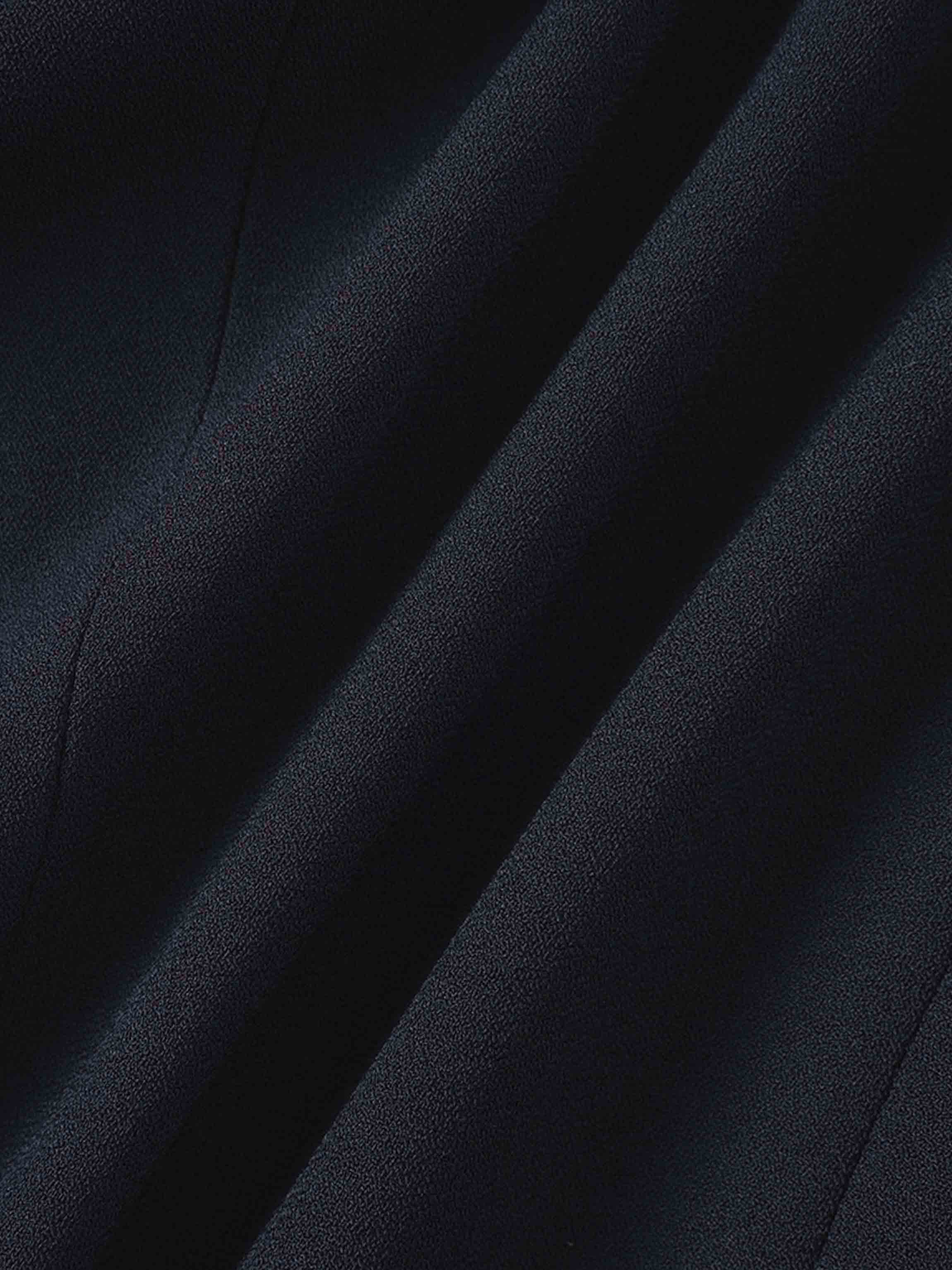 Embroidered Belted Blazer-Navy