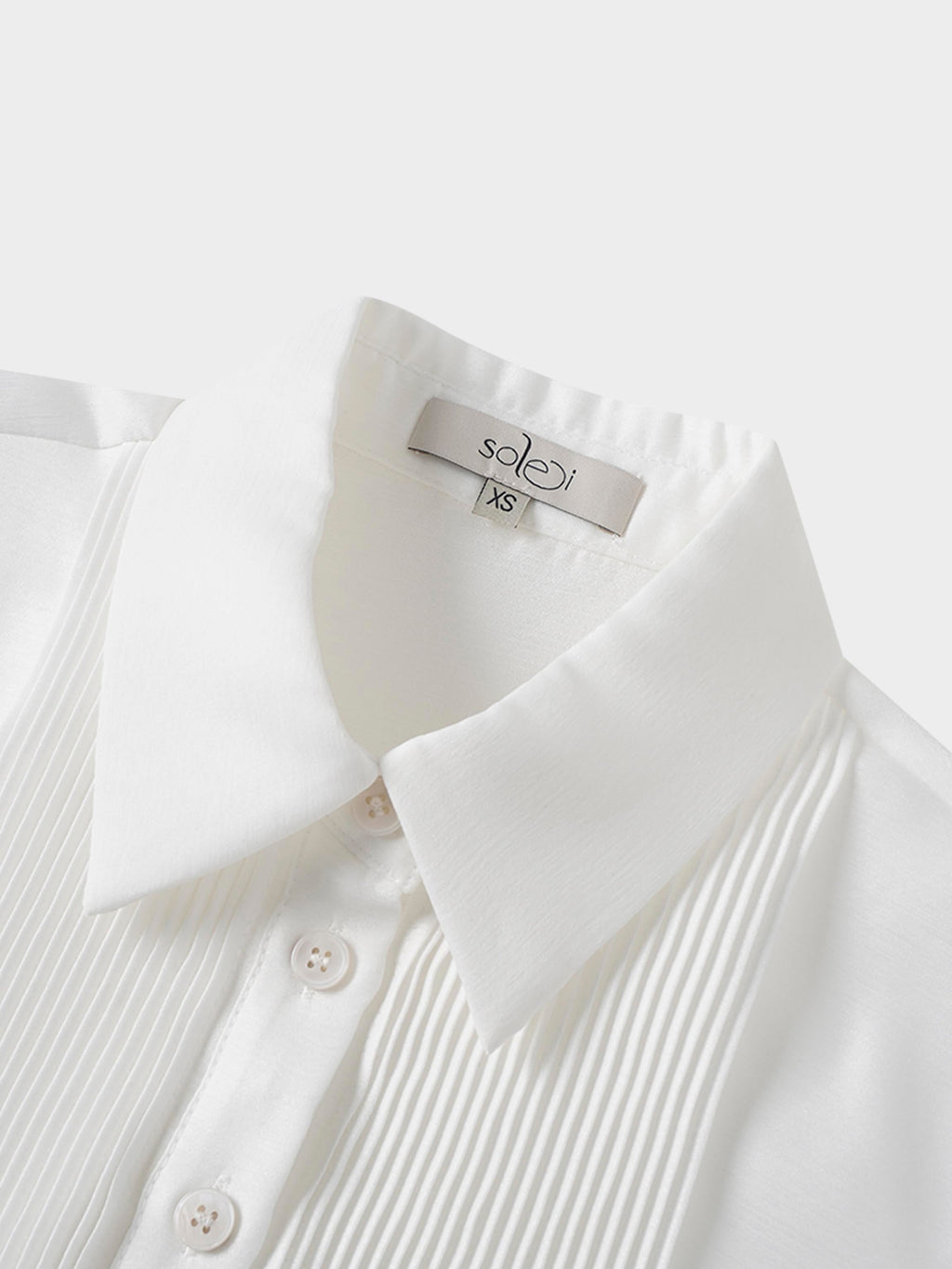 Pintuck Button Down Blouse-White