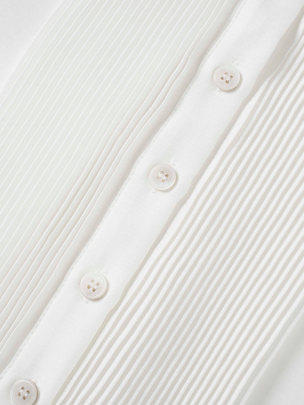 Pintuck Button Down Blouse-White