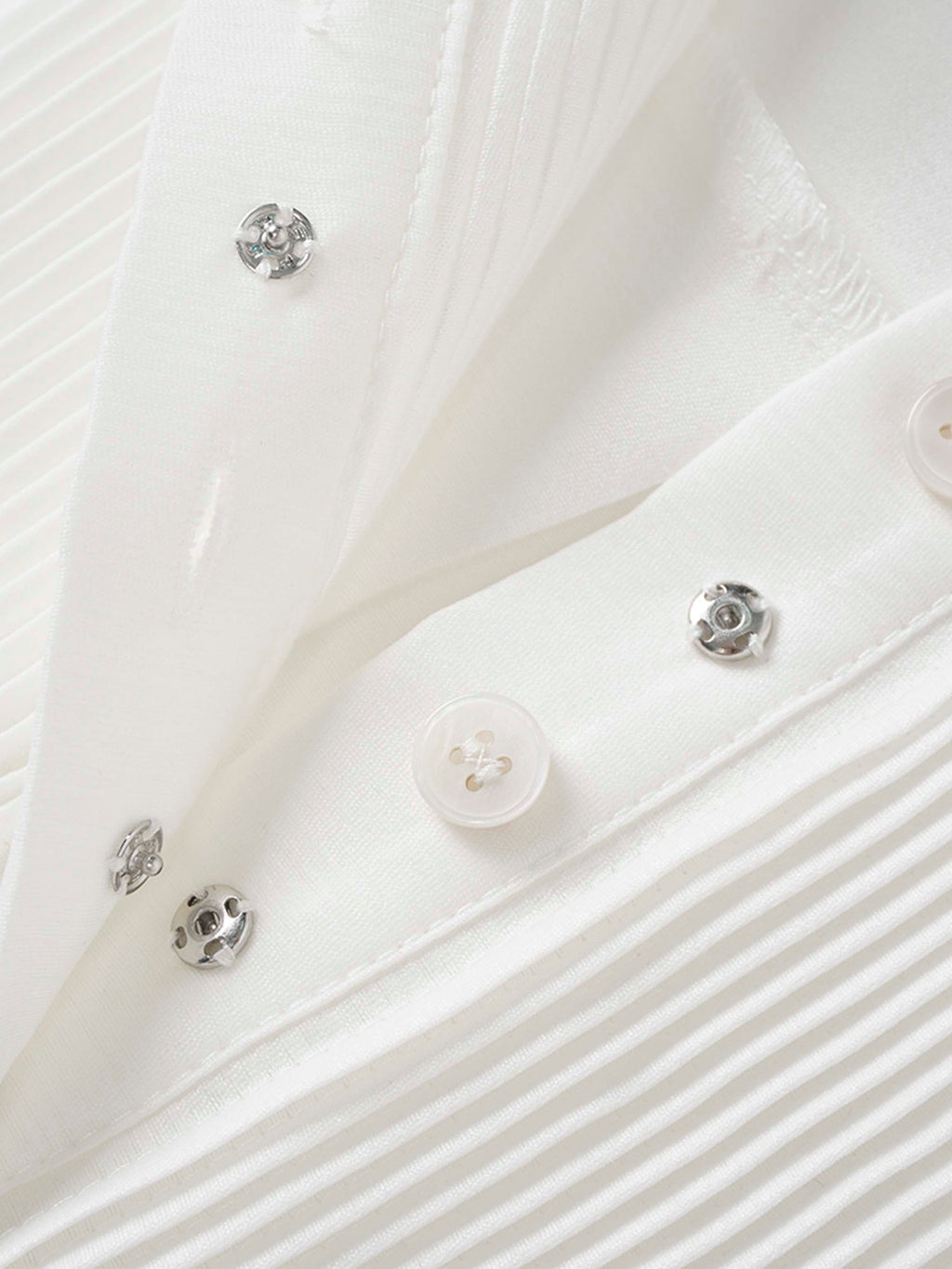 Pintuck Button Down Blouse-White