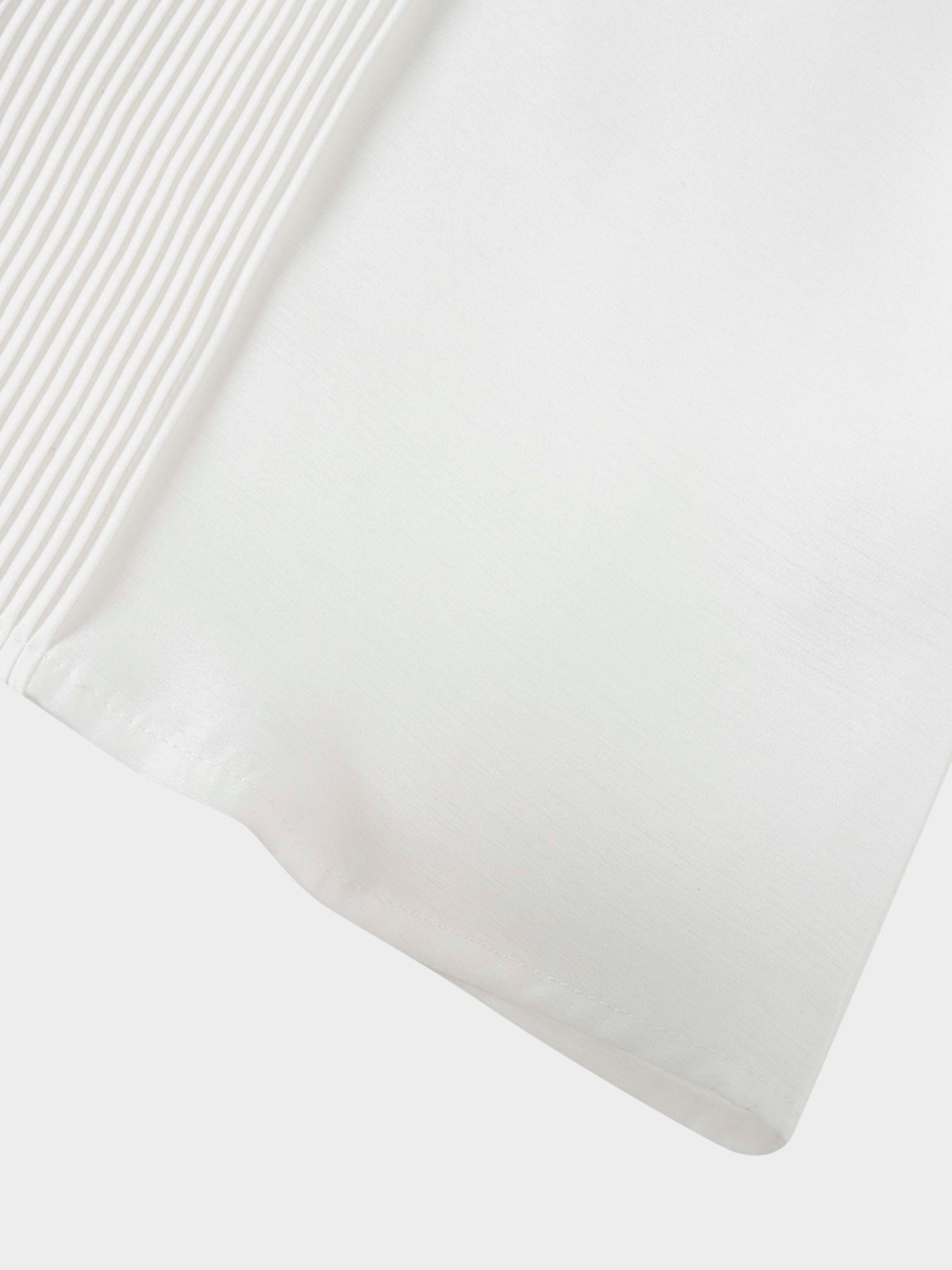 Pintuck Button Down Blouse-White