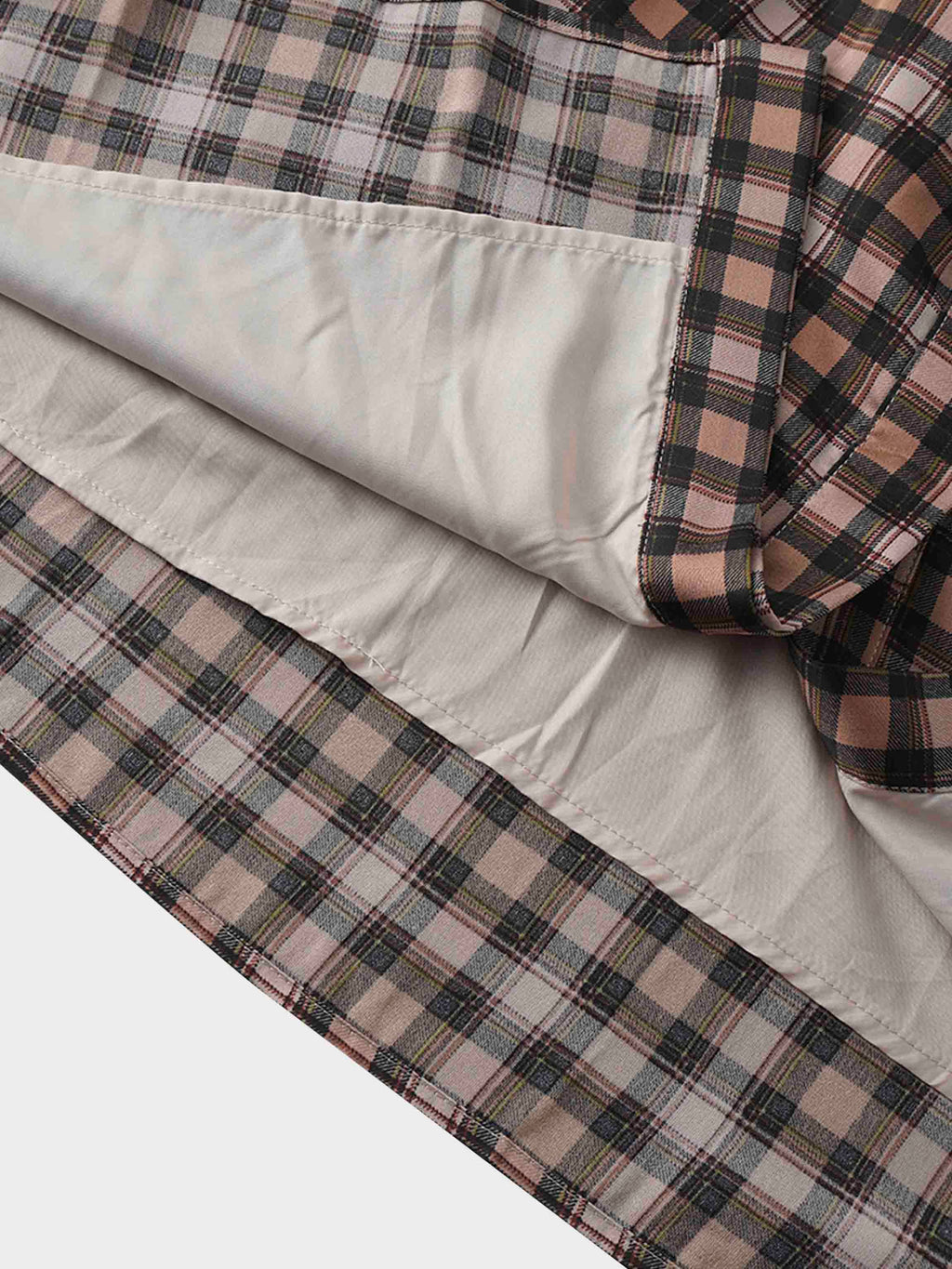 Stone Embellished Belted Shirtdress-Brown Plaid