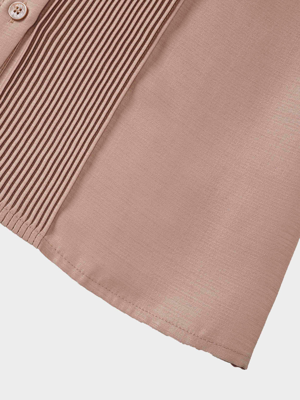 Pintuck Button Down Blouse-Champagne