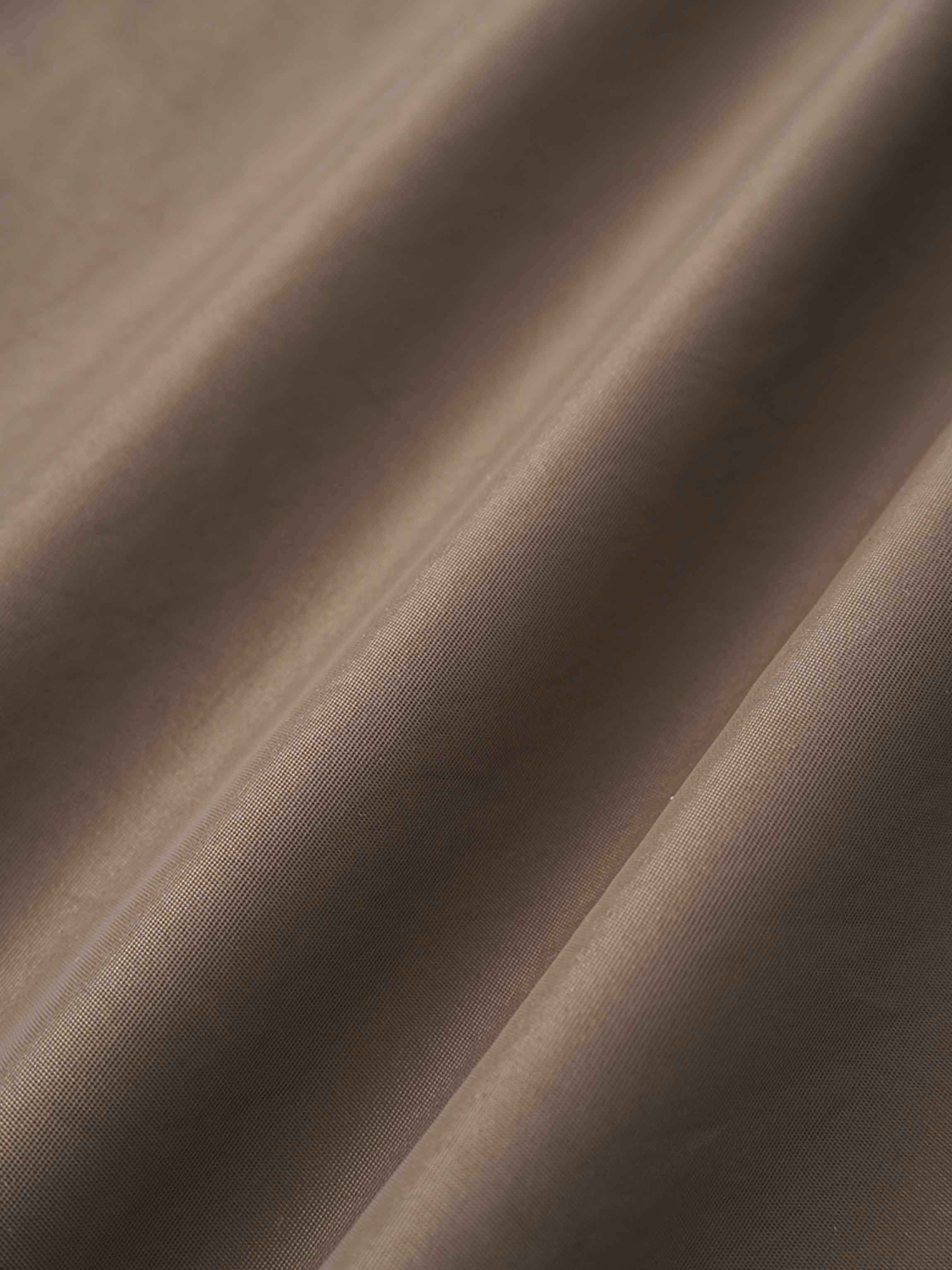 Bubble Sleeve Taffeta Top-Mocha Mousse