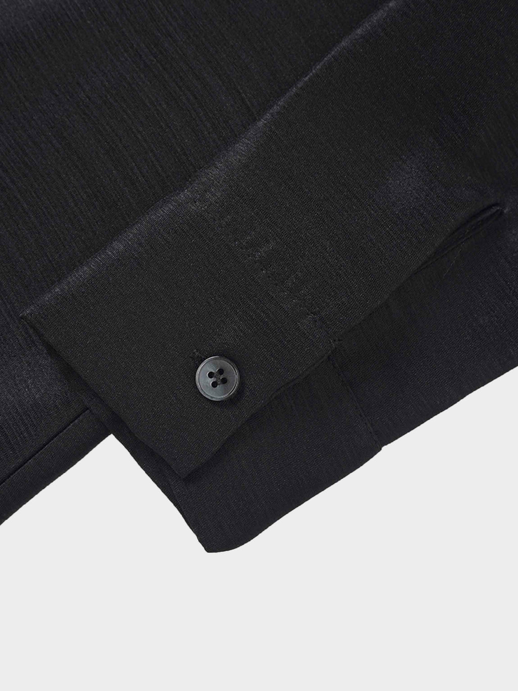 Pintuck Button Down Blouse-Black