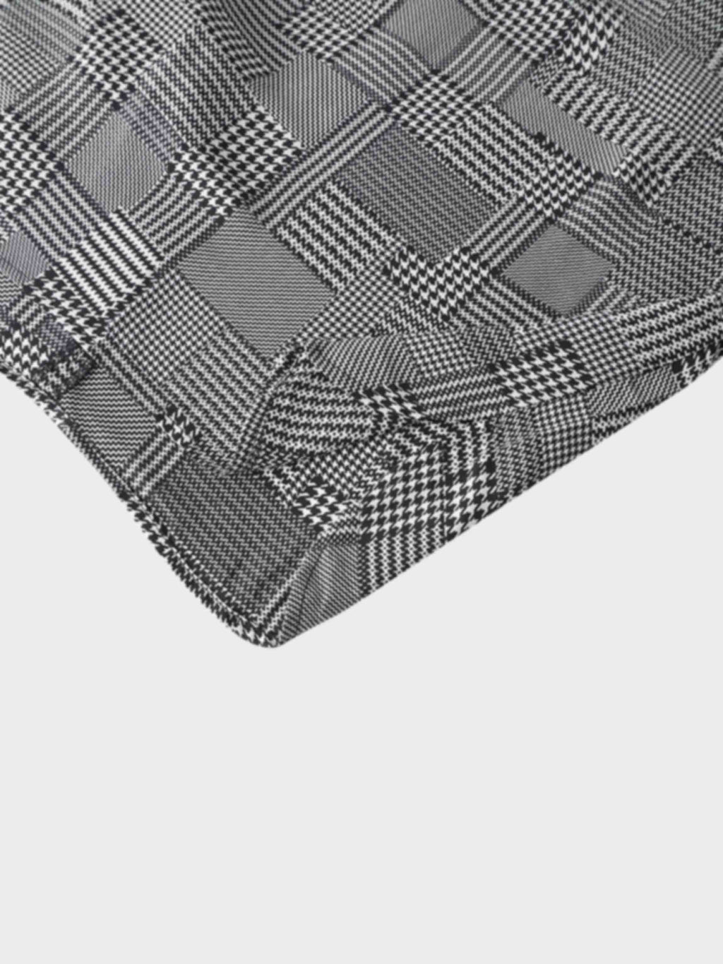 Houndstooth Blouson Sleeve Blouse-Black