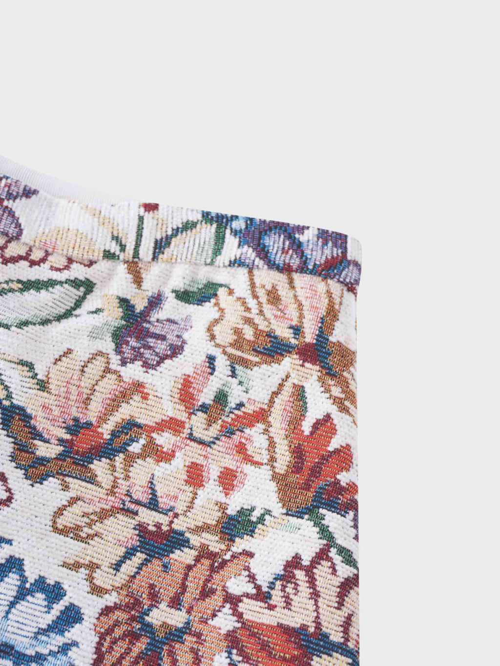 Brocade Midi Skirt-Cream Floral