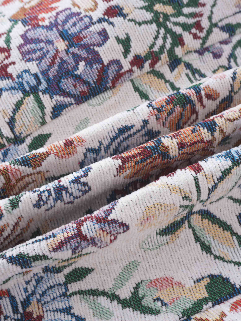 Brocade Midi Skirt-Cream Floral