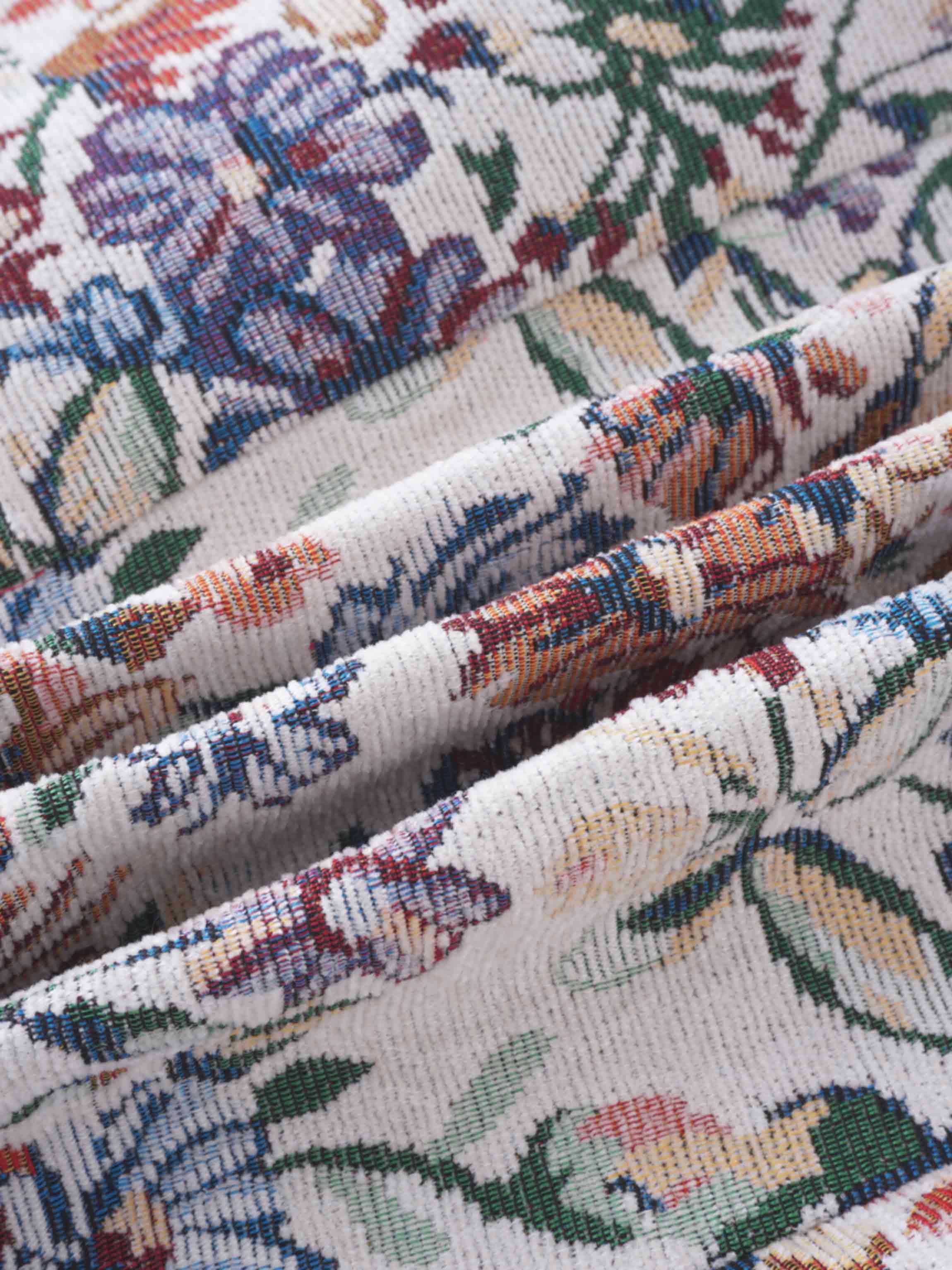 Brocade Midi Skirt-Cream Floral