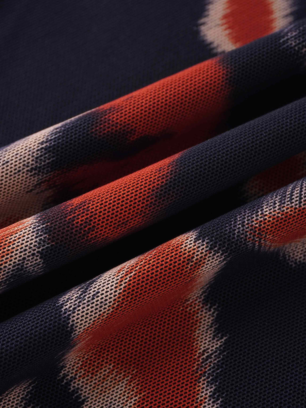 Printed Mesh Turtleneck-Marigold