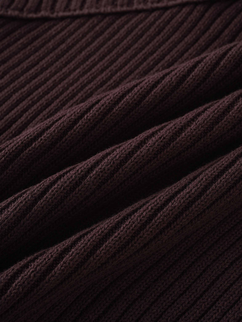 V Bottom Crop Sweater-Brown