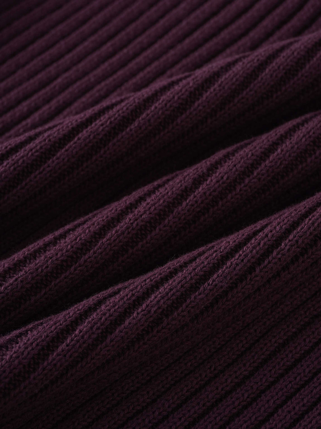 V Bottom Crop Sweater-Burgundy