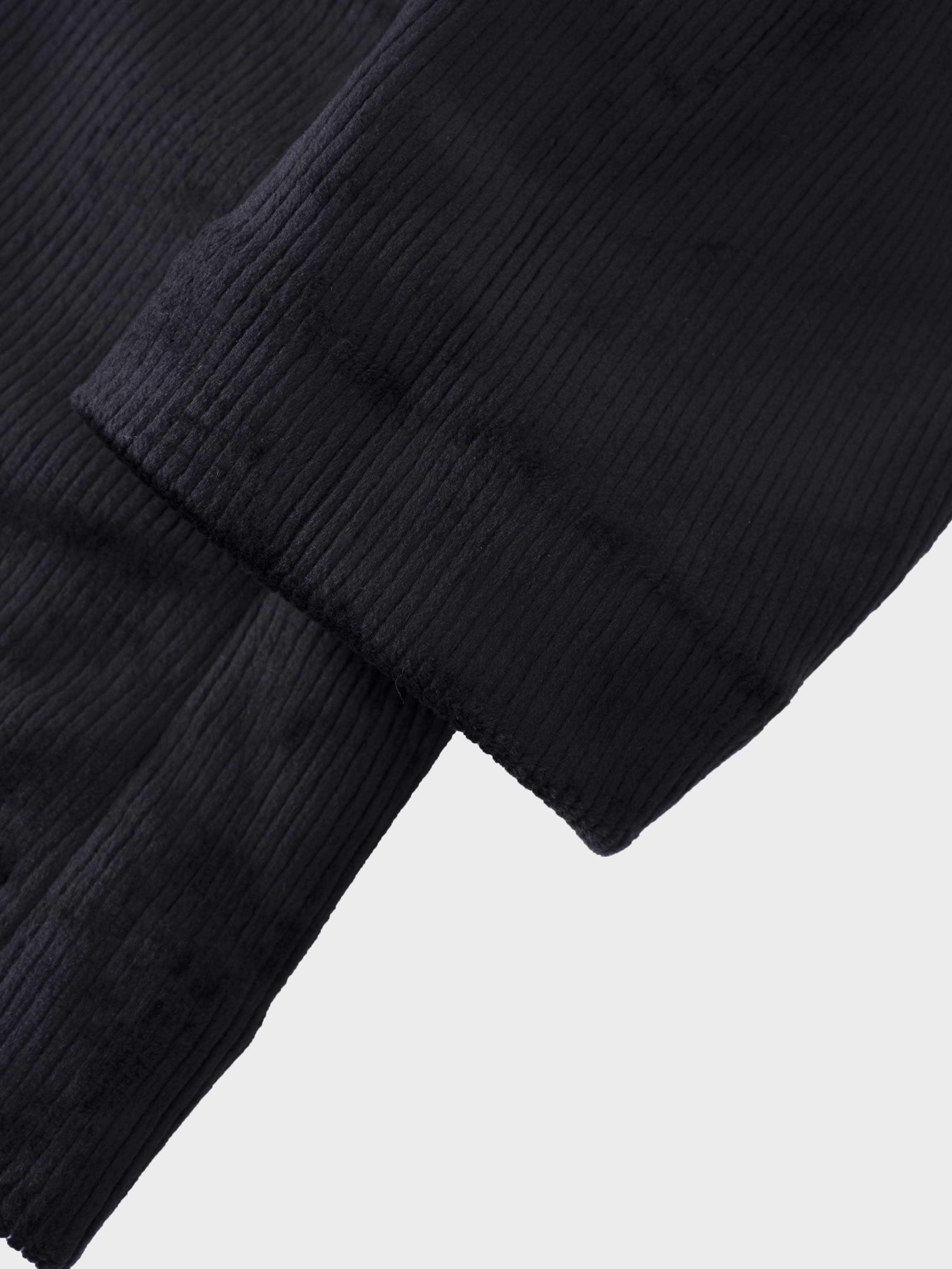 Velour Ribbed Blazer-Black