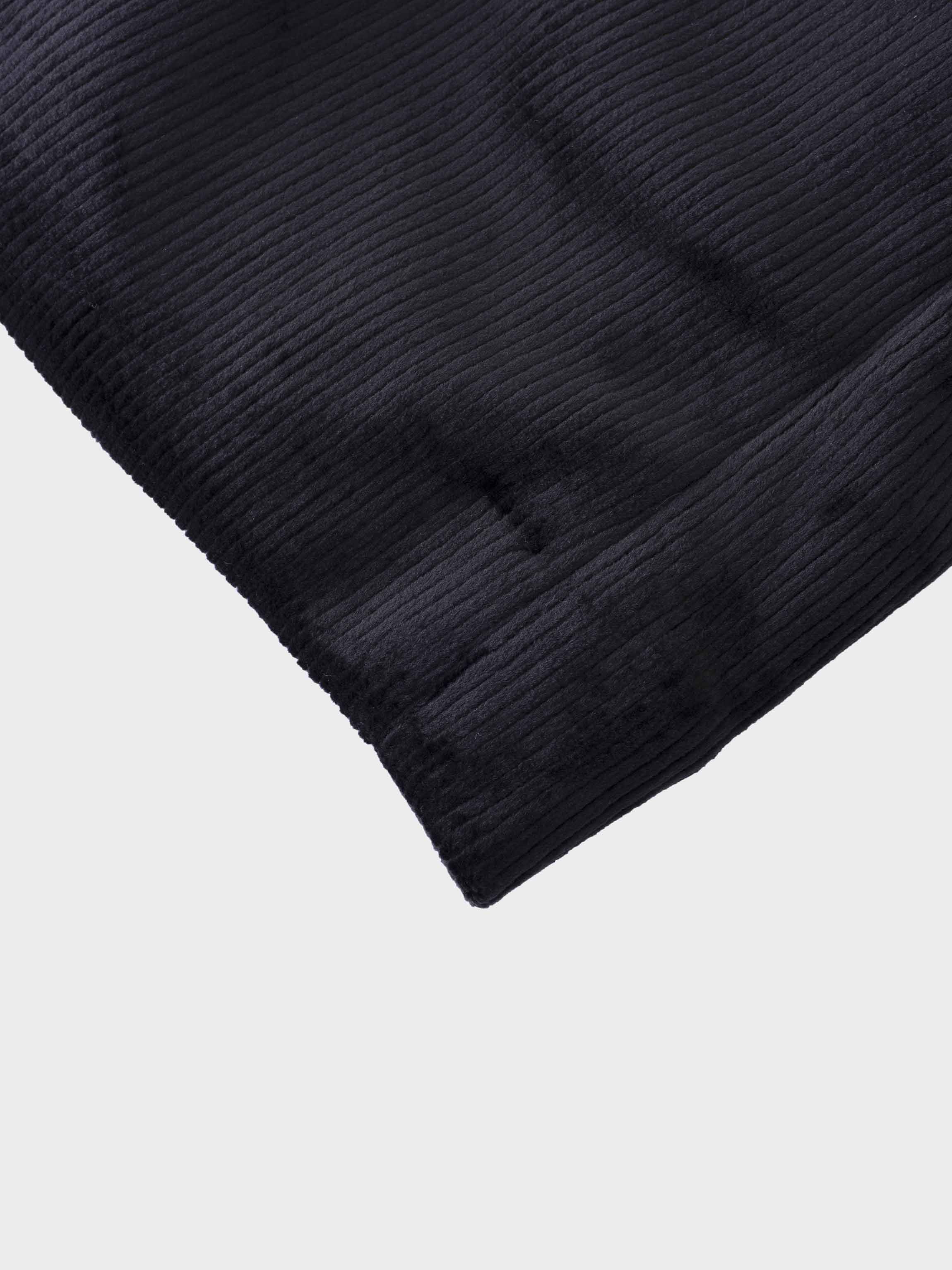 Velour Ribbed Blazer-Black