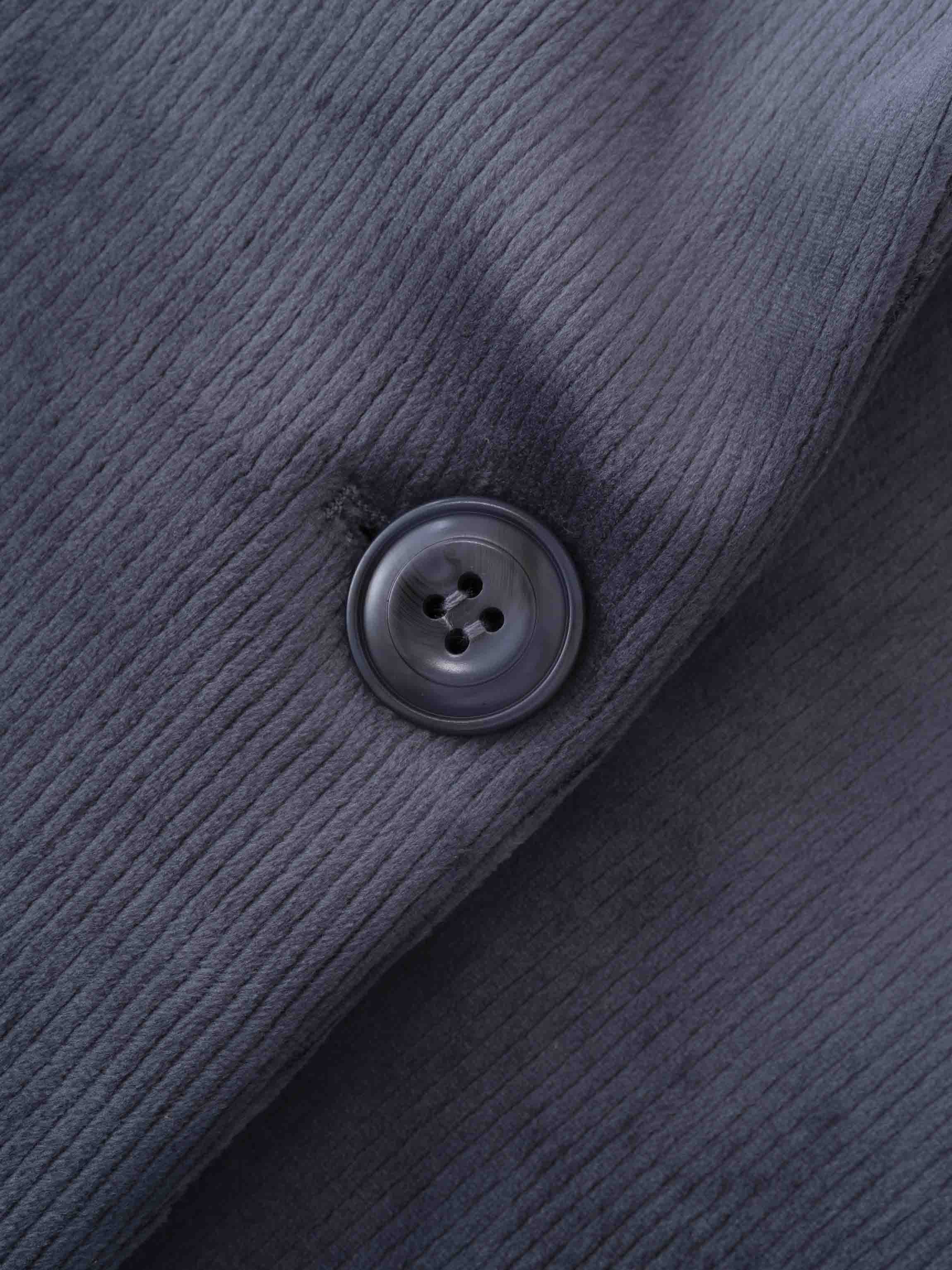 Velour Ribbed Blazer-Grey