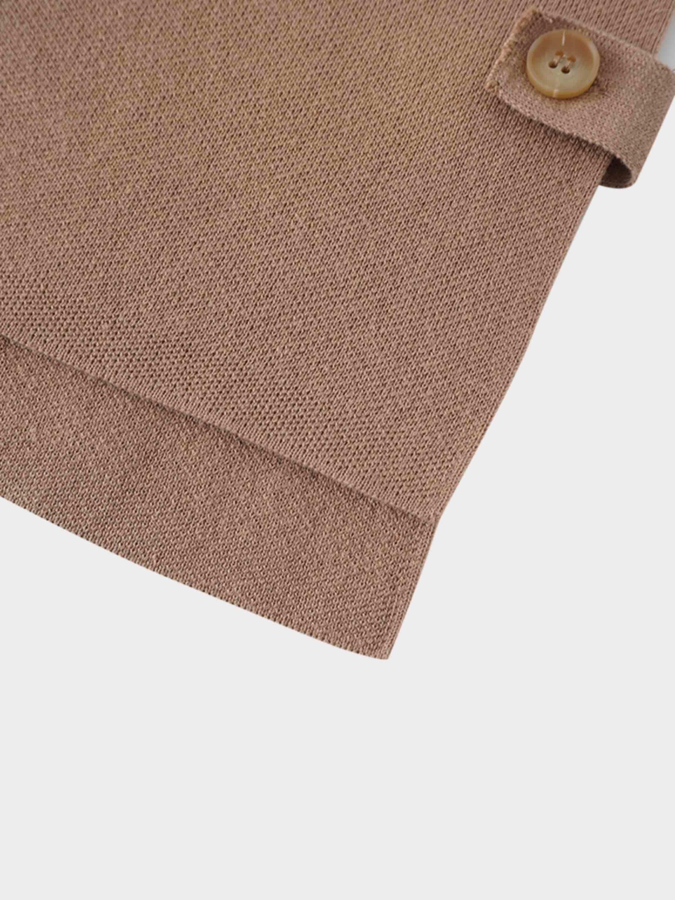 Side Tab Knit Vest-Mocha Mousse