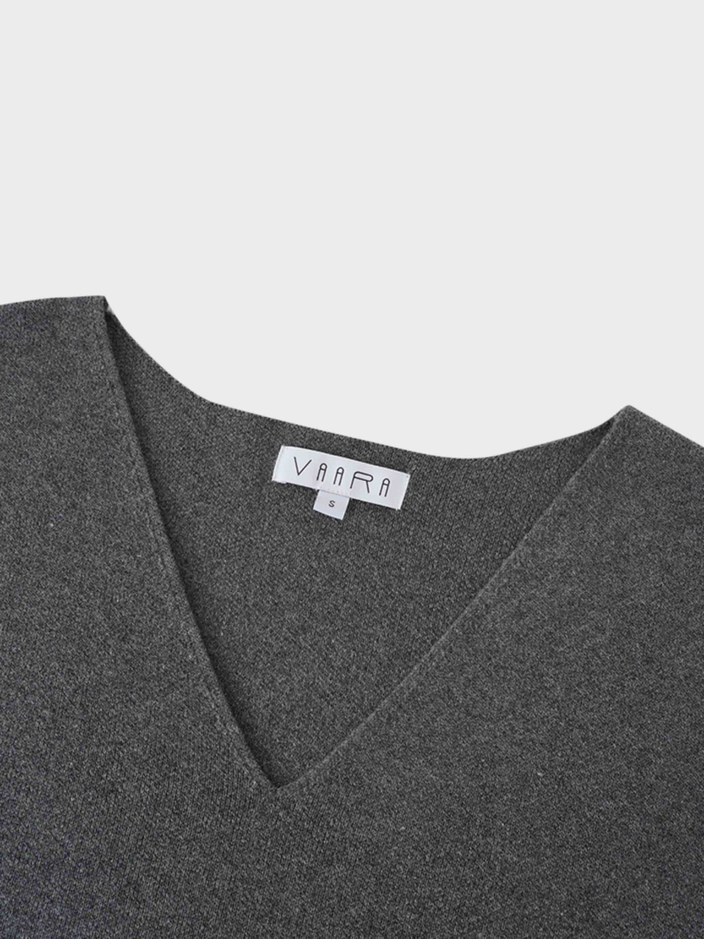 Side Tab Knit Vest-Heathered Grey