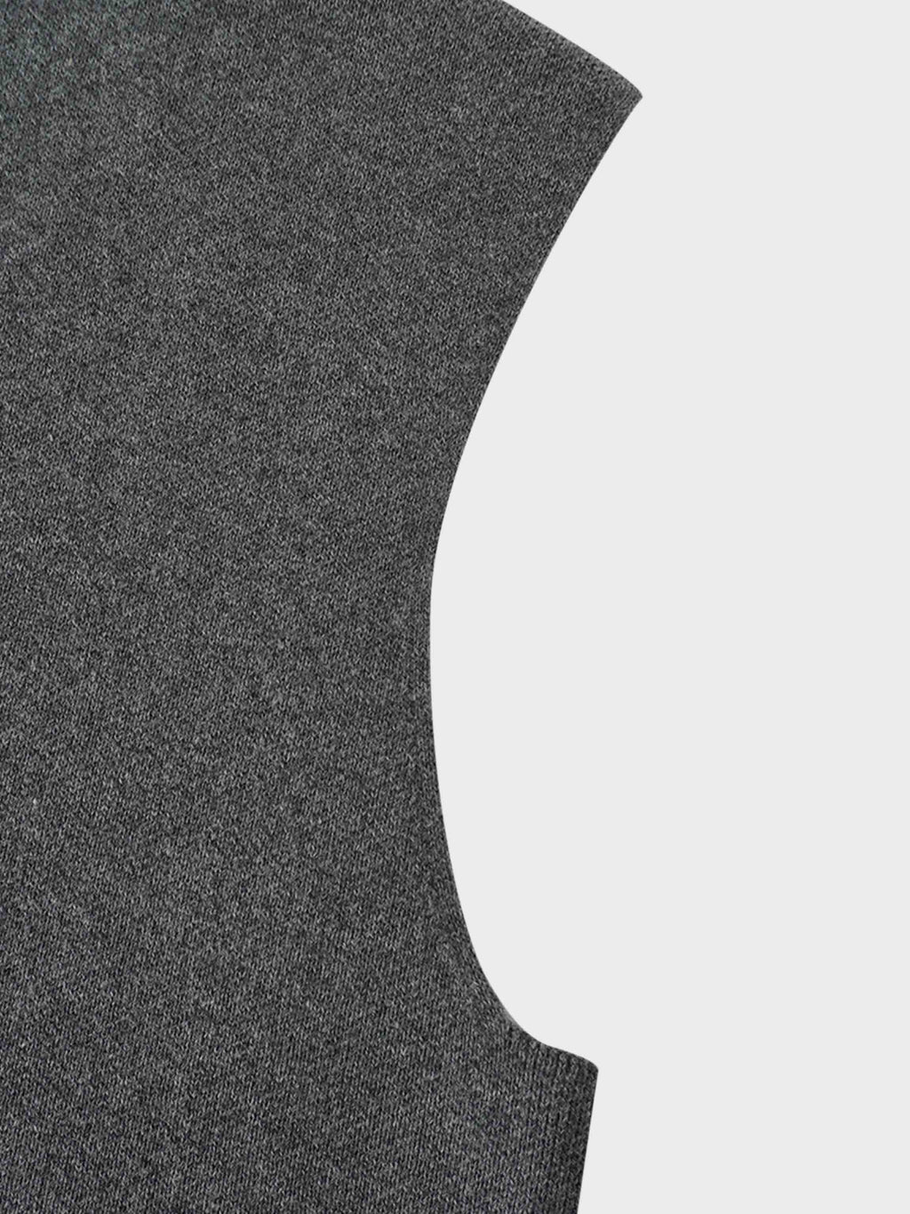 Side Tab Knit Vest-Heathered Grey